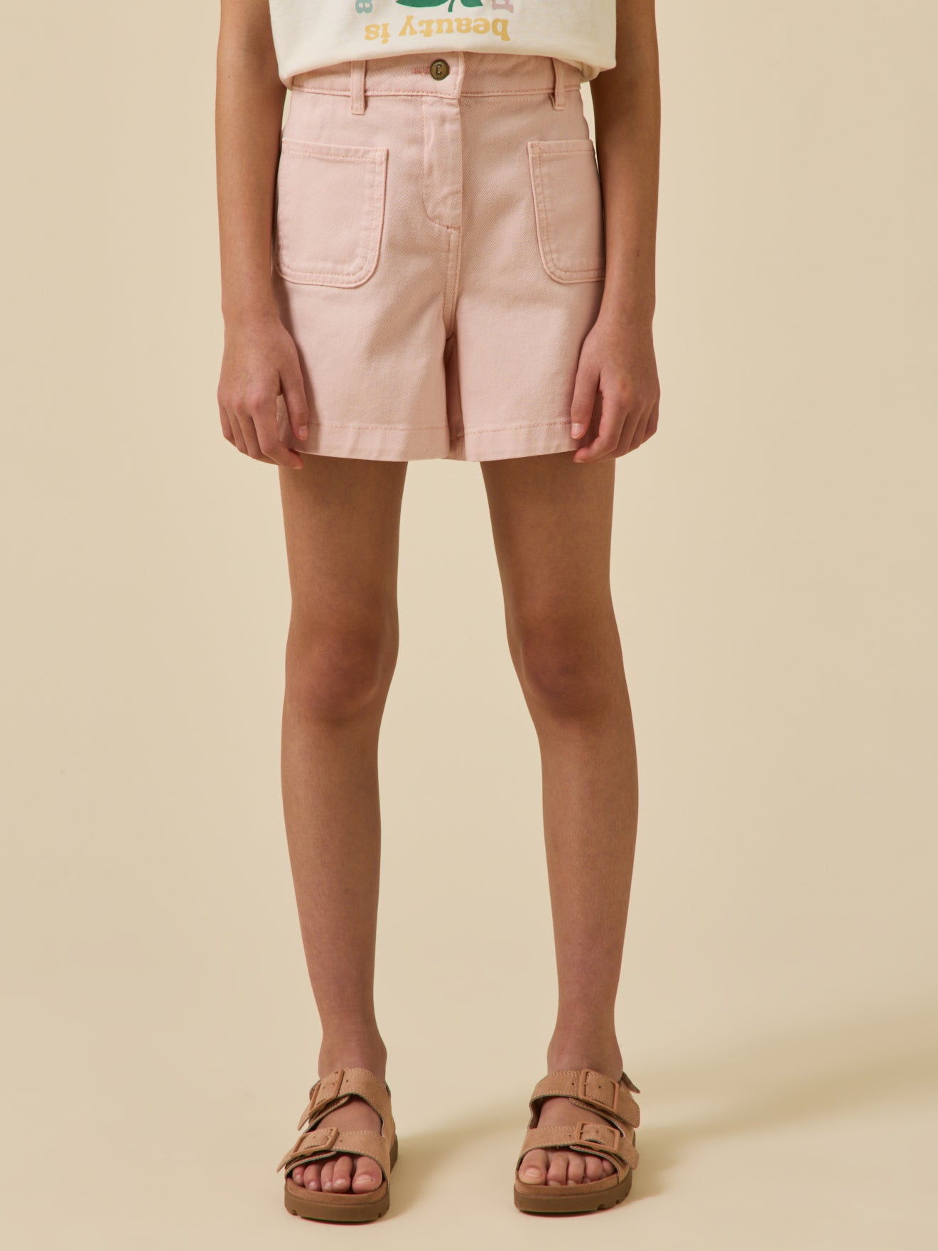 Short Fille denim couleur