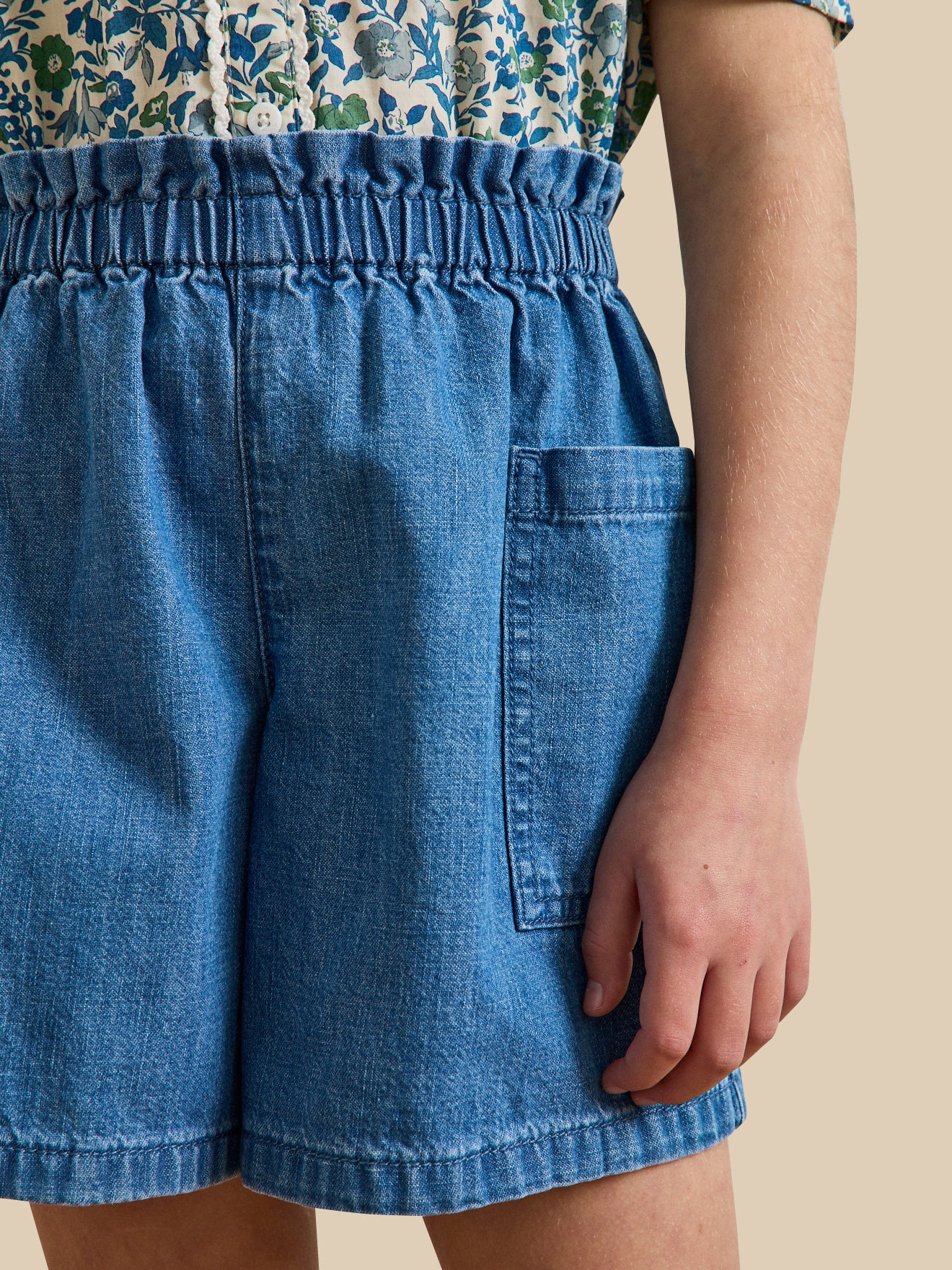 Short Fille en denim light