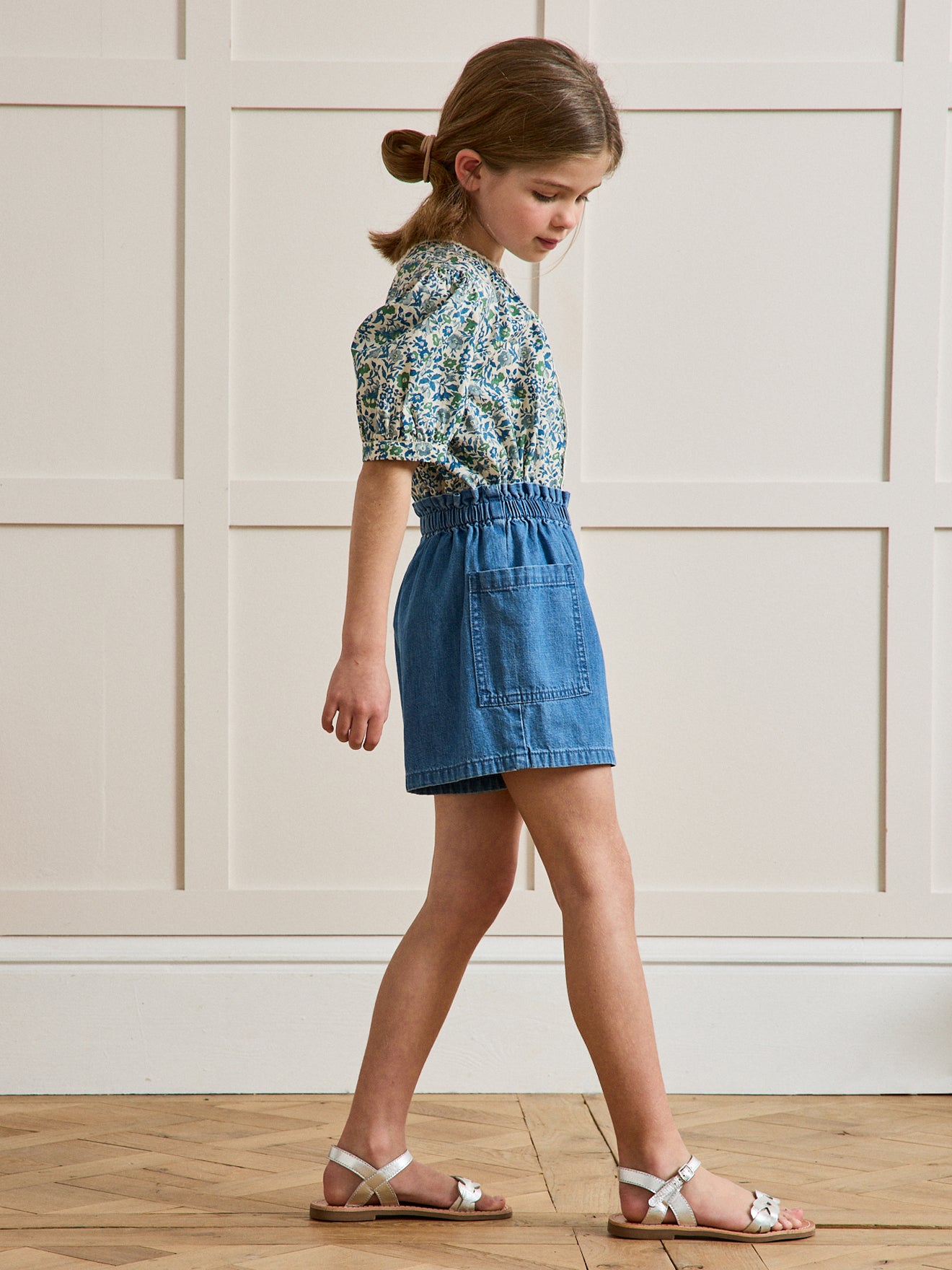 Short Fille en denim light