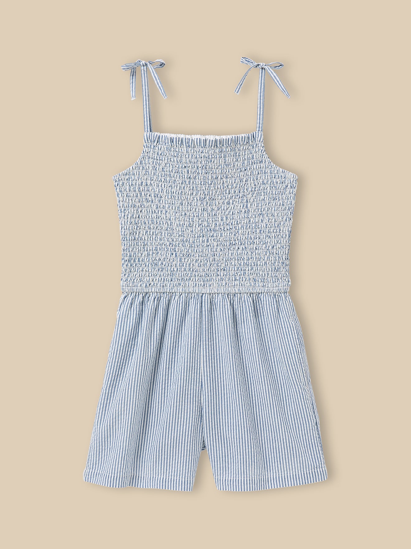 Combishort en seersucker Fille