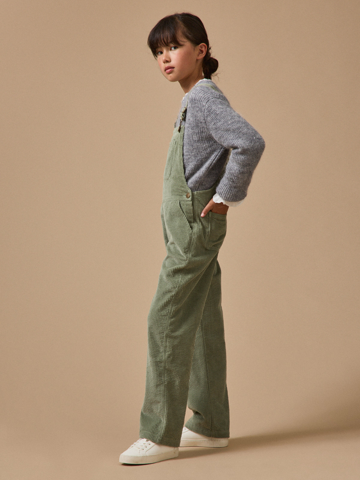 Girl's corduroy overalls