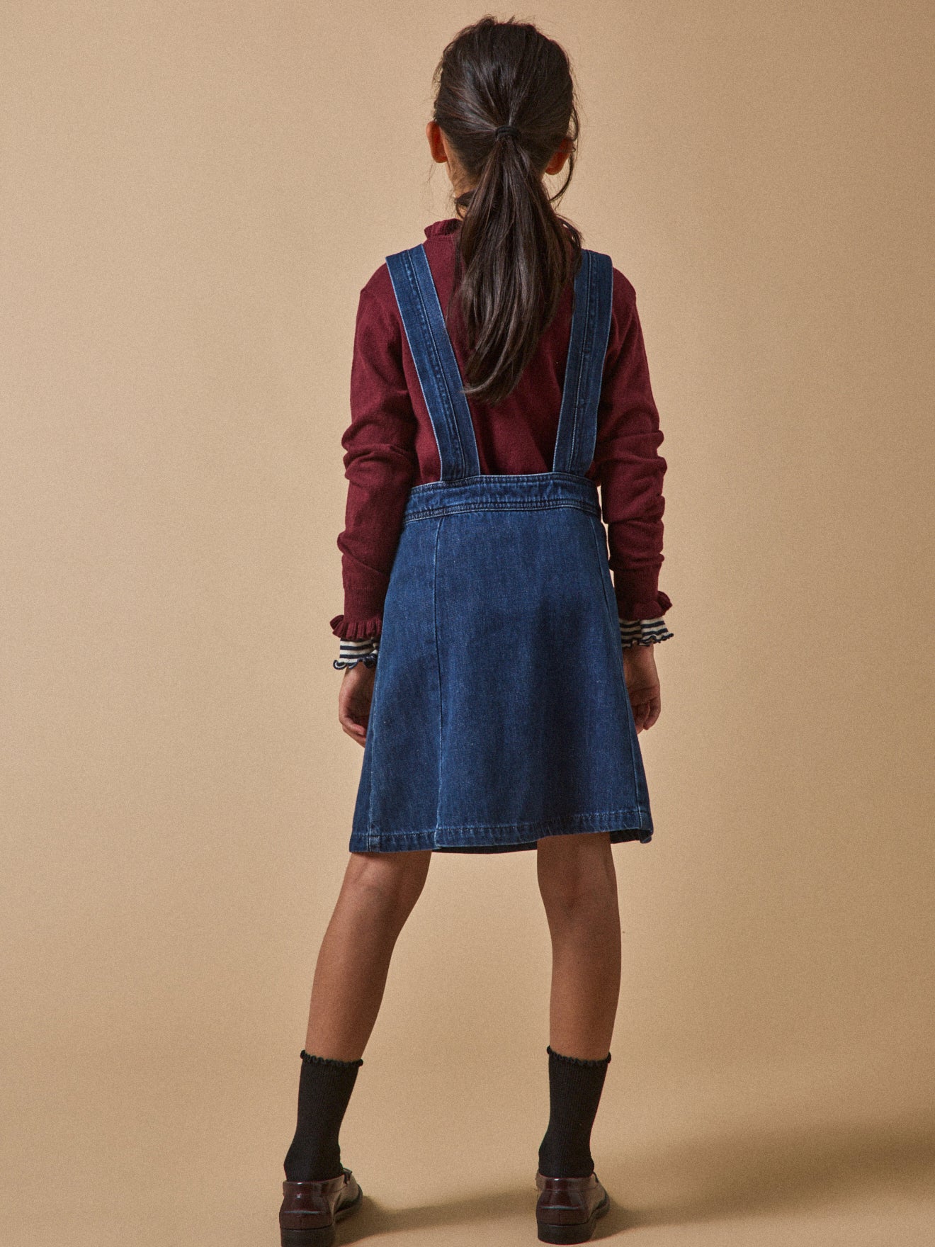 Girl's denim apron dress