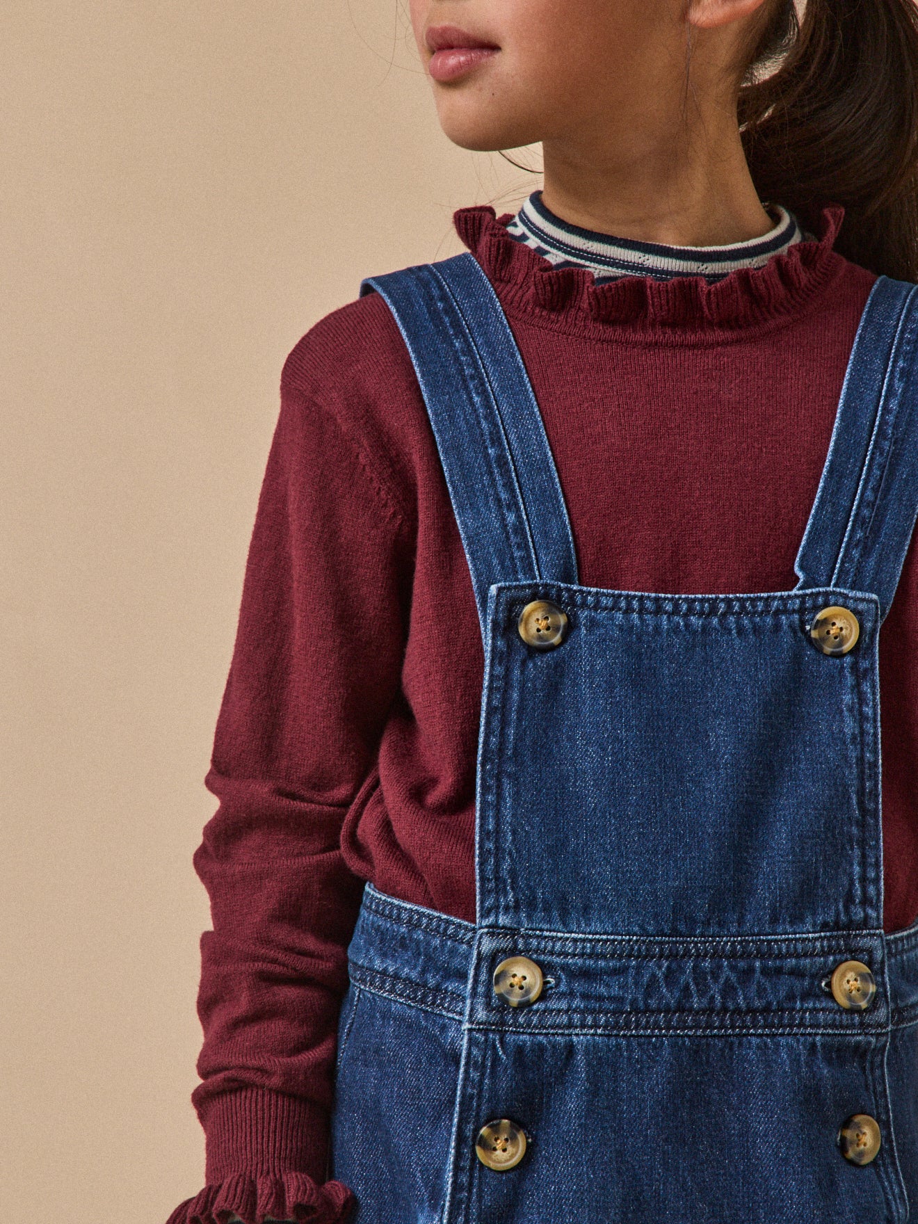 Girl's denim apron dress