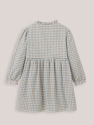 Girl's check cotton flannel dress