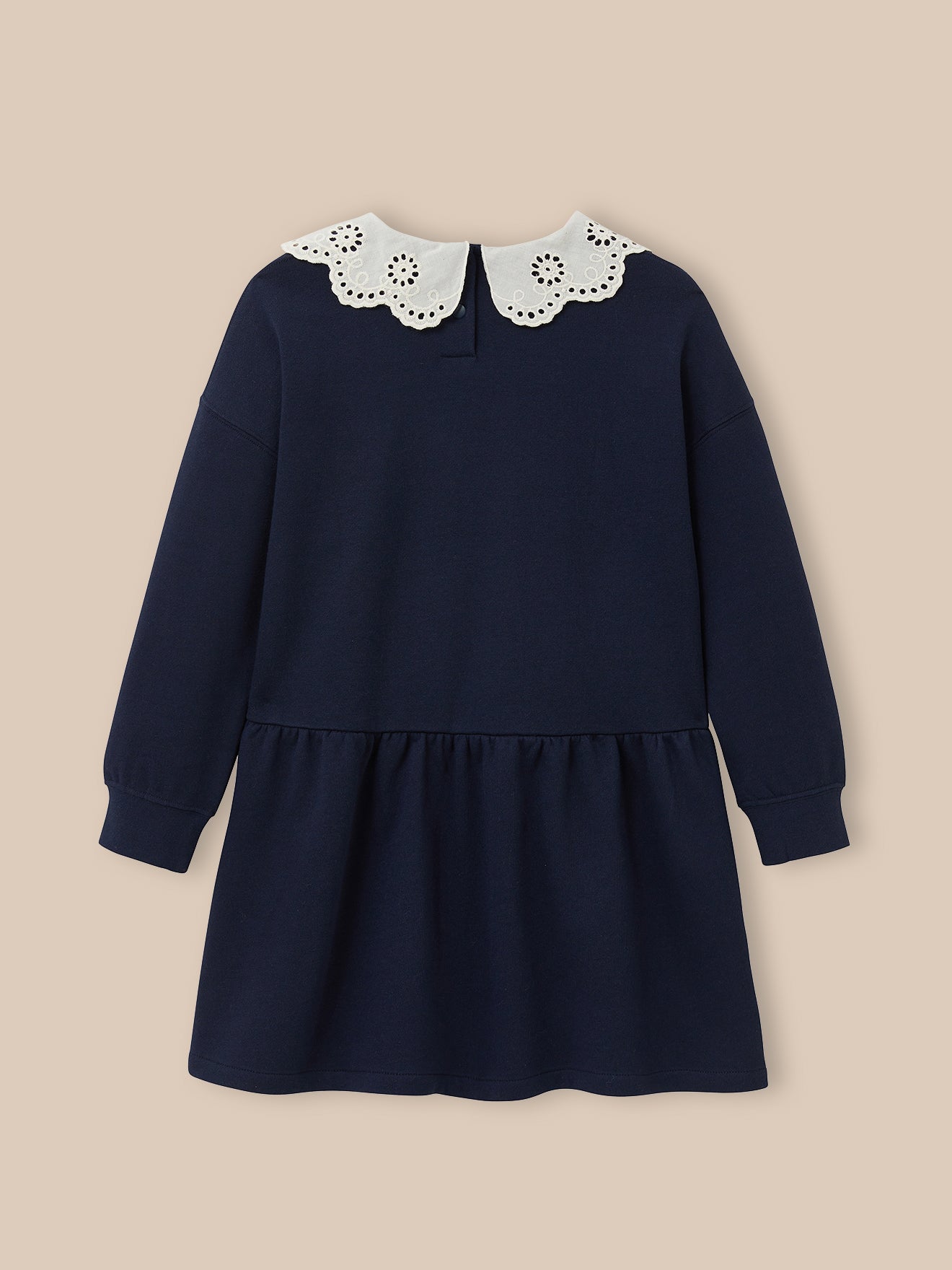 Organic cotton dress with large collar