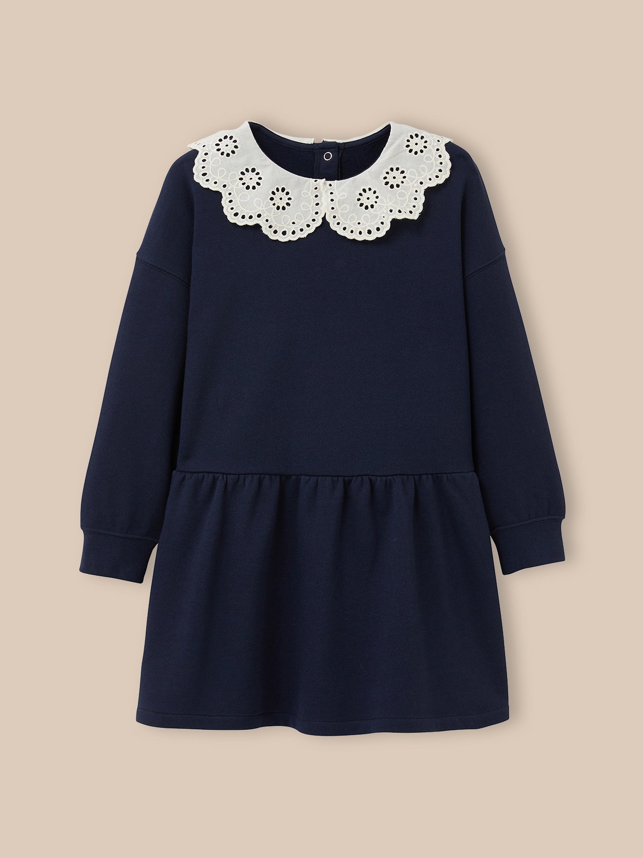 Organic cotton dress with large collar