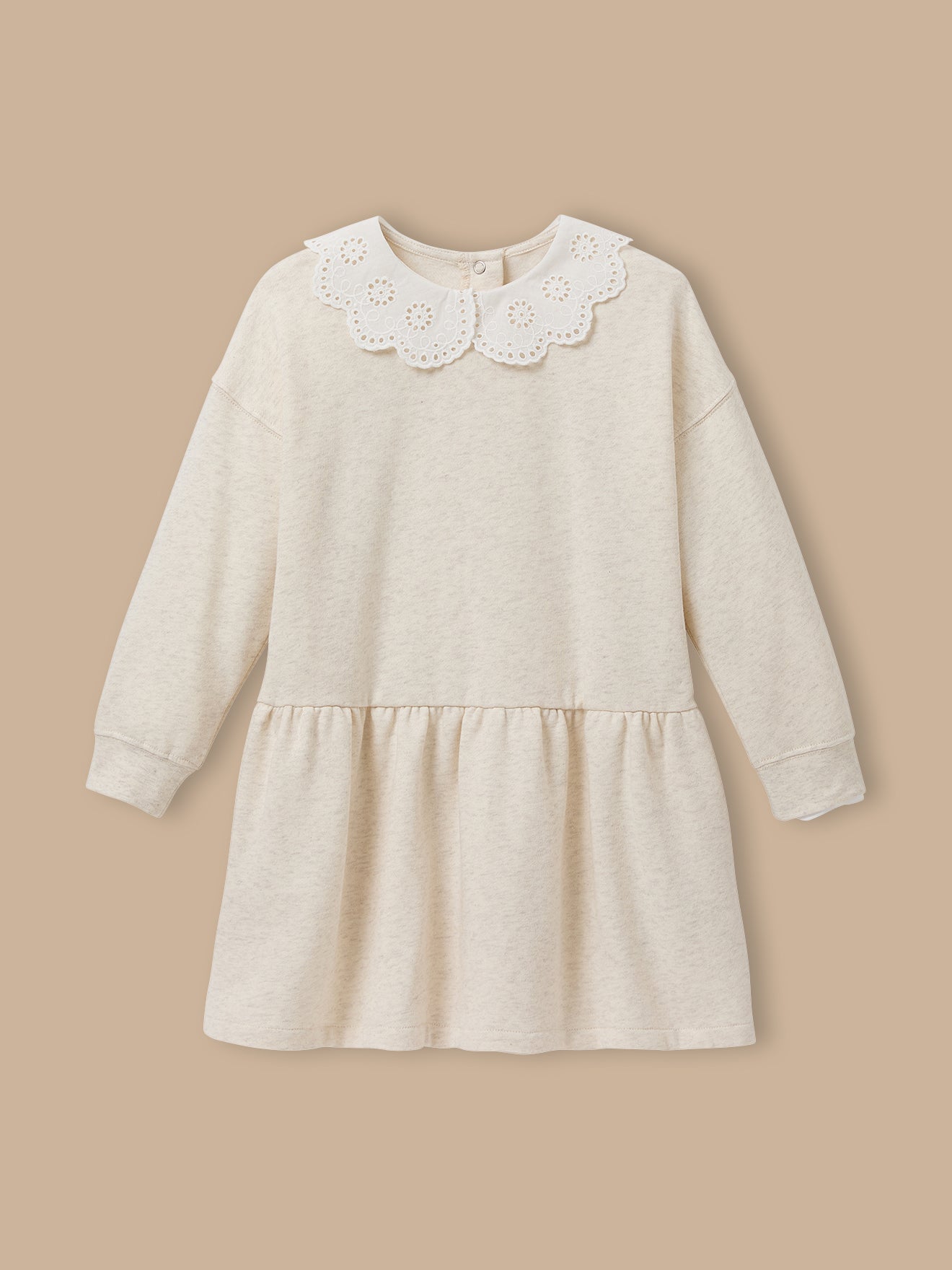 Organic cotton dress with large collar