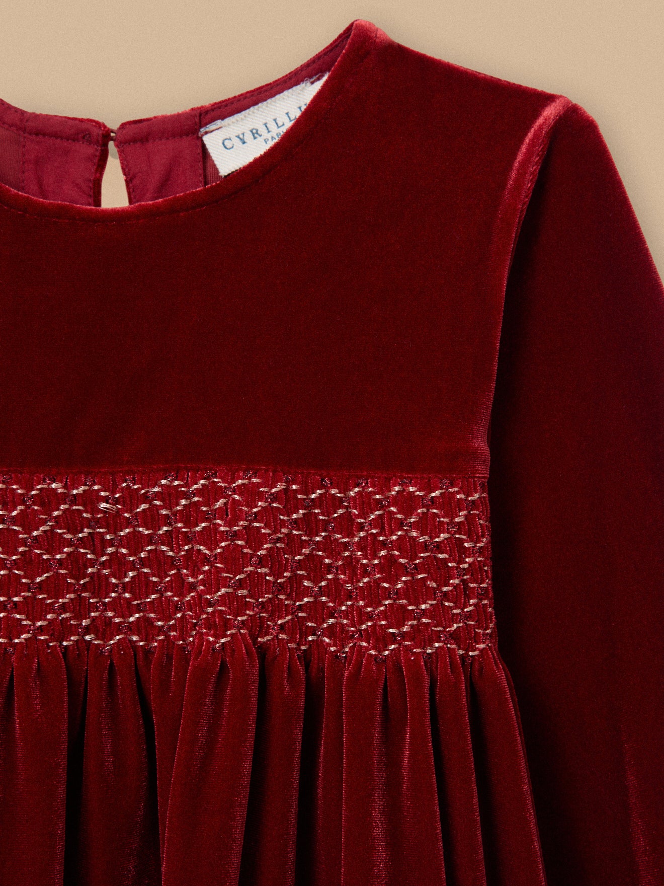 Girl's panne velvet dress