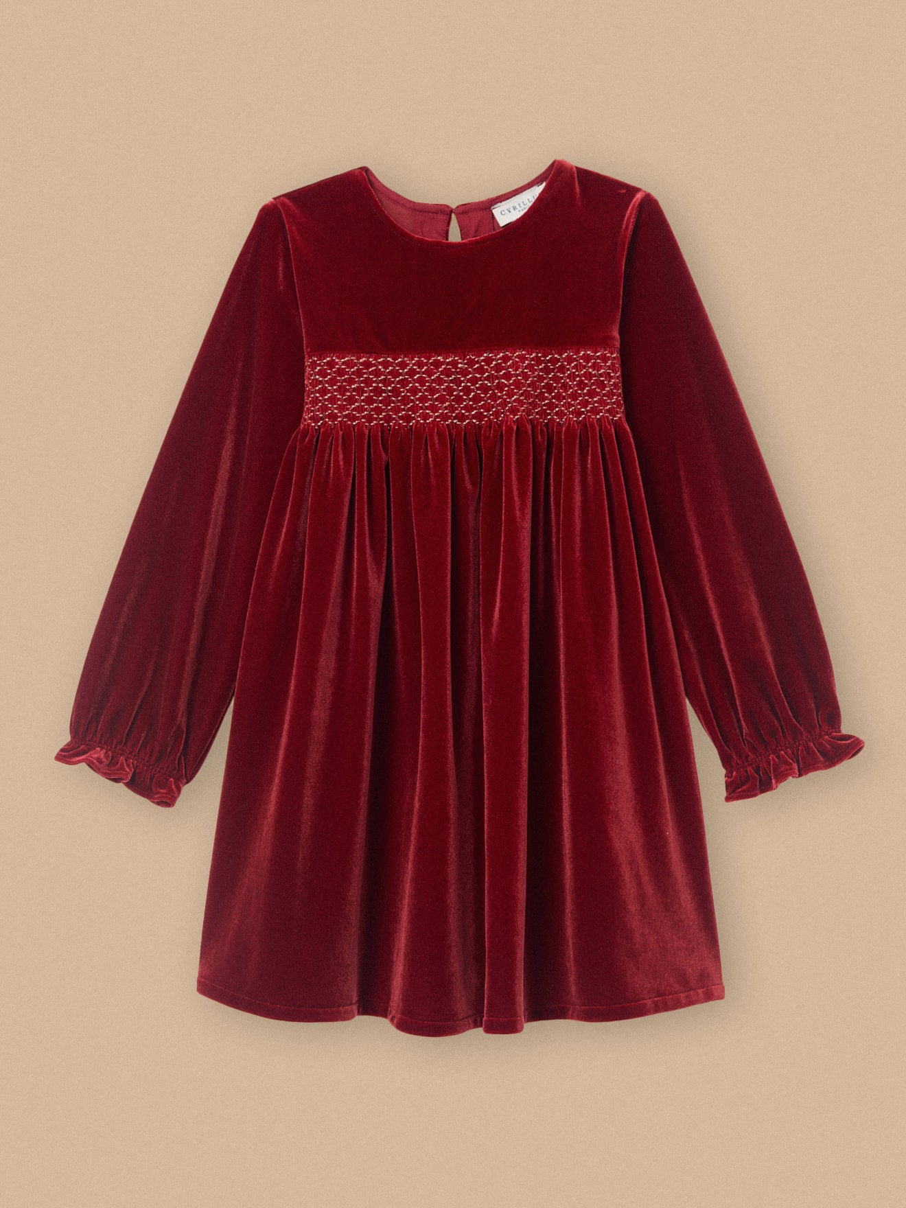 Girl's panne velvet dress