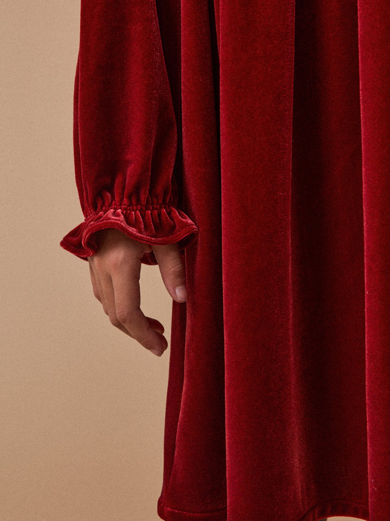 Girl's panne velvet dress