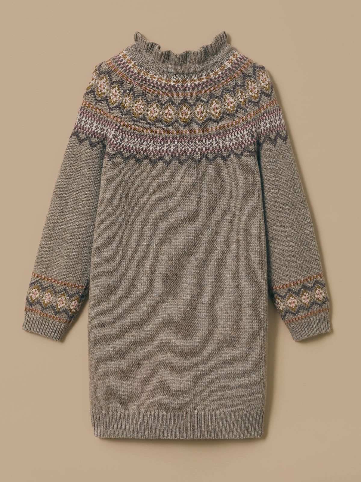 Robe jacquard en laine Fille