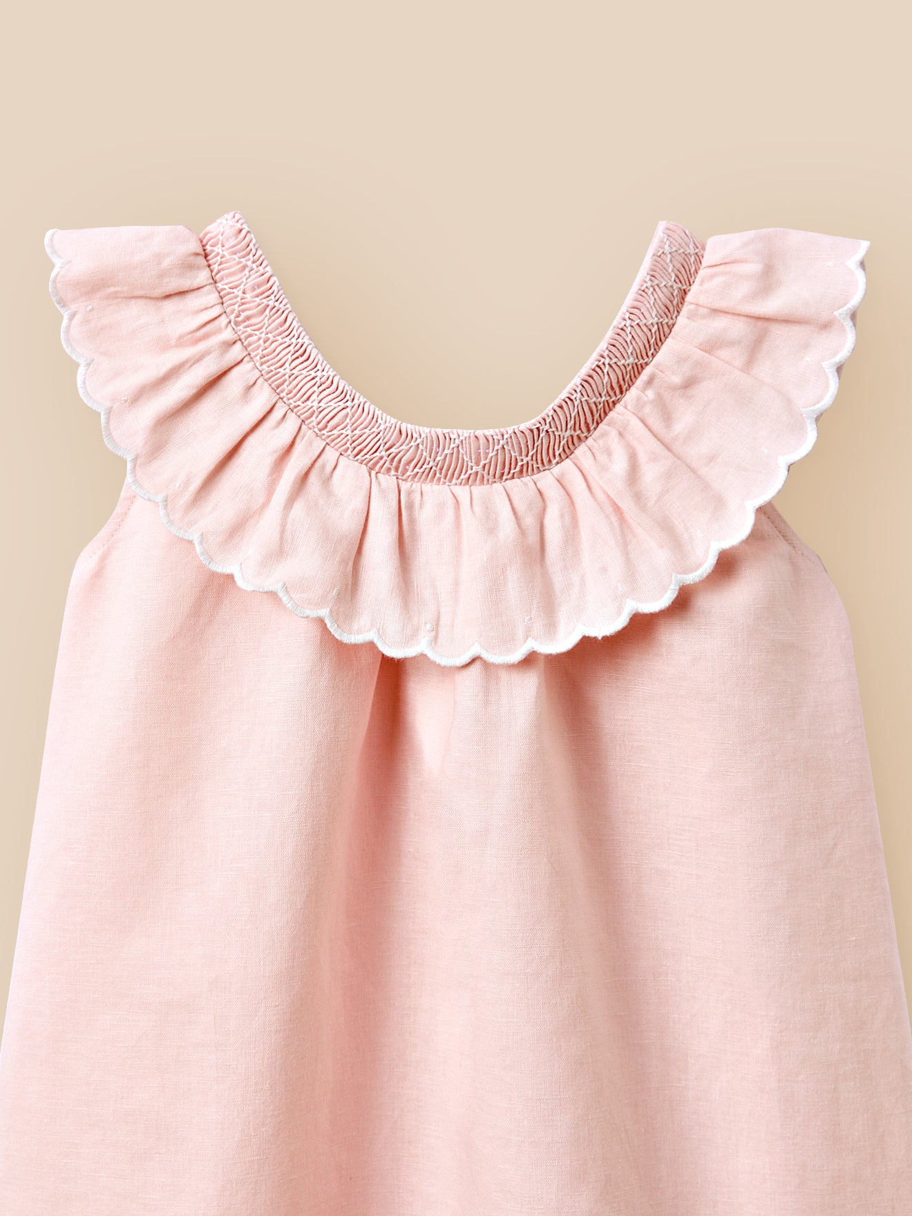 Robe Fille Clotilde lin et coton - Collection Fêtes et Mariages