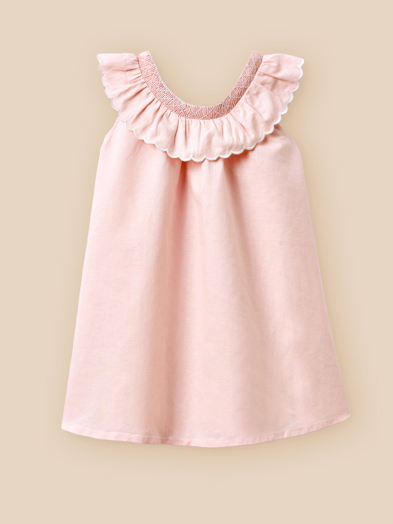 Robe Fille Clotilde lin et coton - Collection Fêtes et Mariages