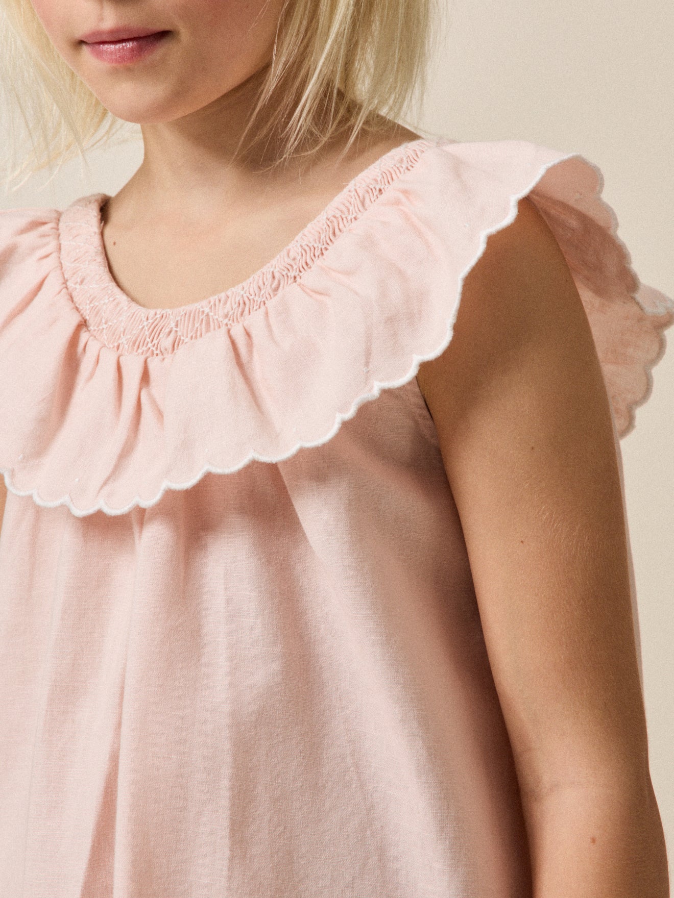 Girl's linen and cotton Clotilde dress - Partywear and Bridal Collection