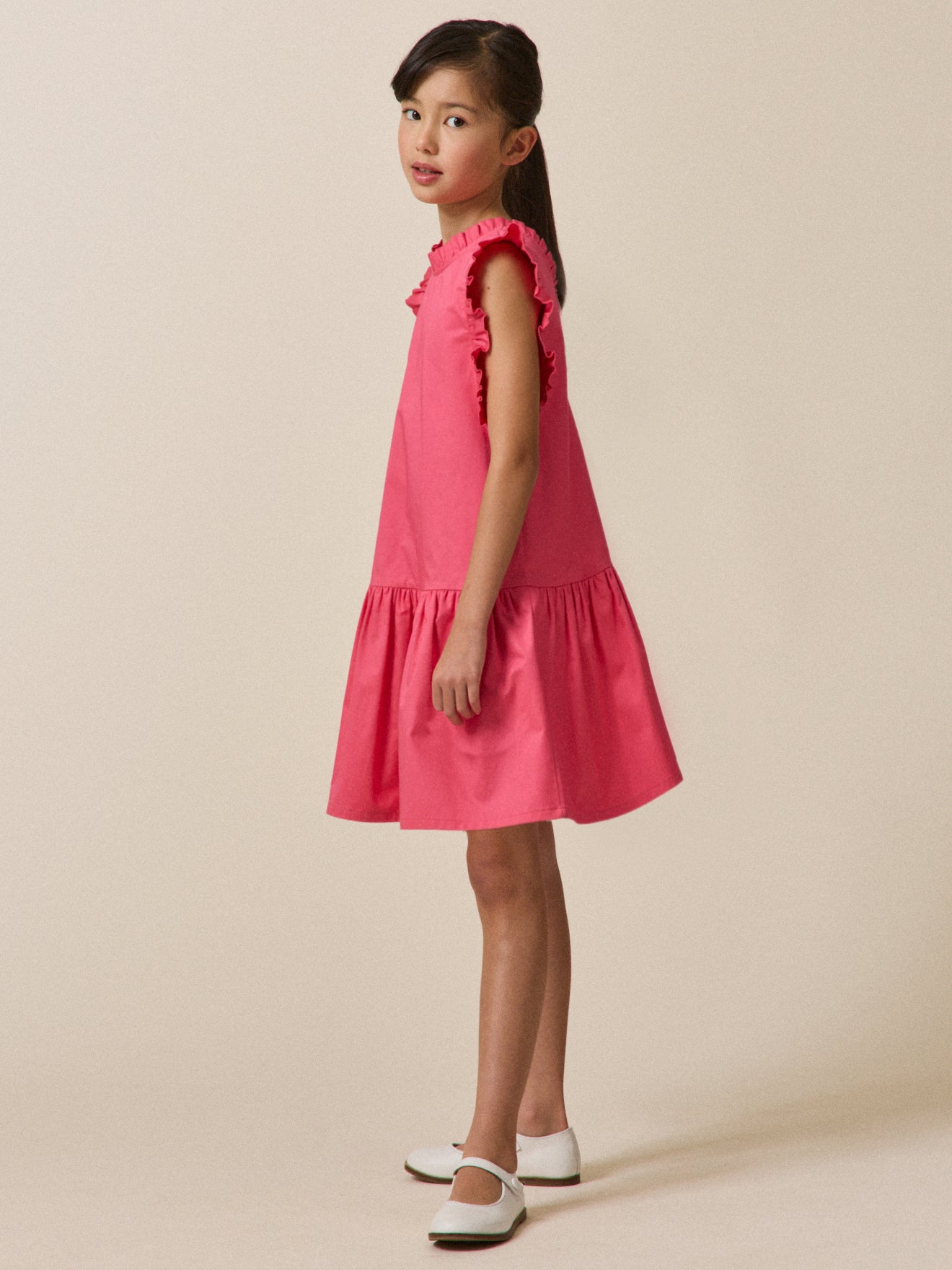 Robe Fille Charlotte en satin de coton - Collection couture