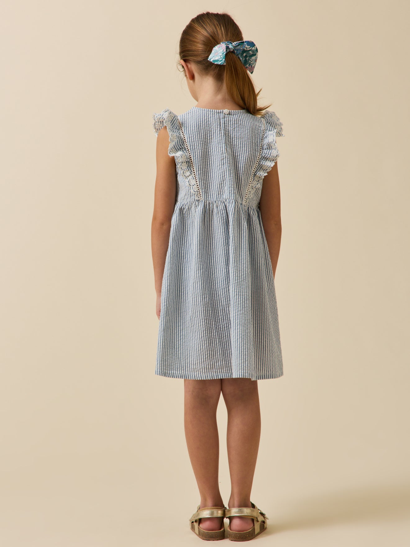 Girl's striped seersucker dress