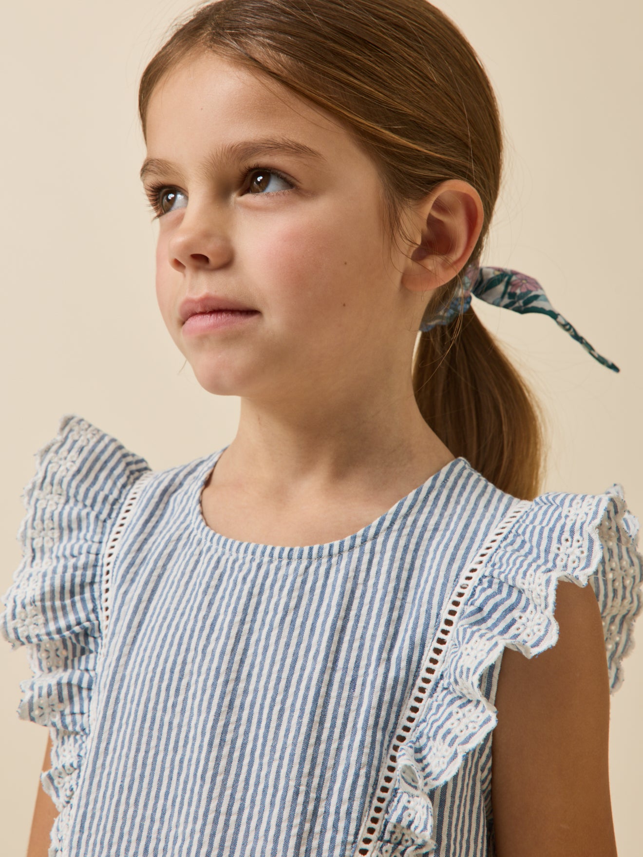 Girl's striped seersucker dress