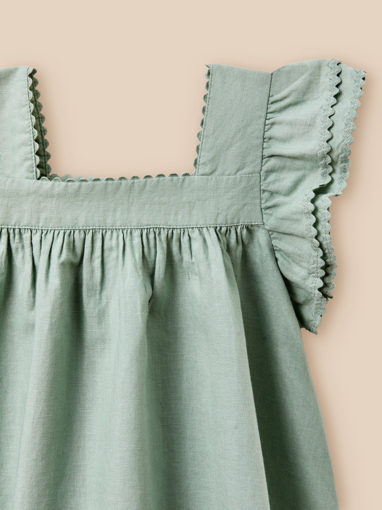 Robe Clémence Fille lin et coton - Collection Fêtes et Mariages