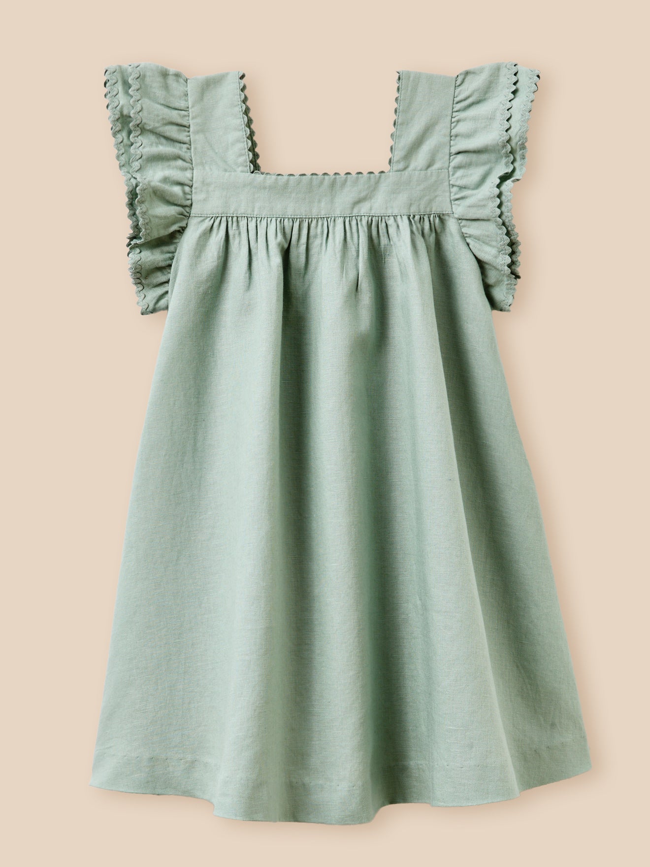 Robe Clémence Fille lin et coton - Collection Fêtes et Mariages