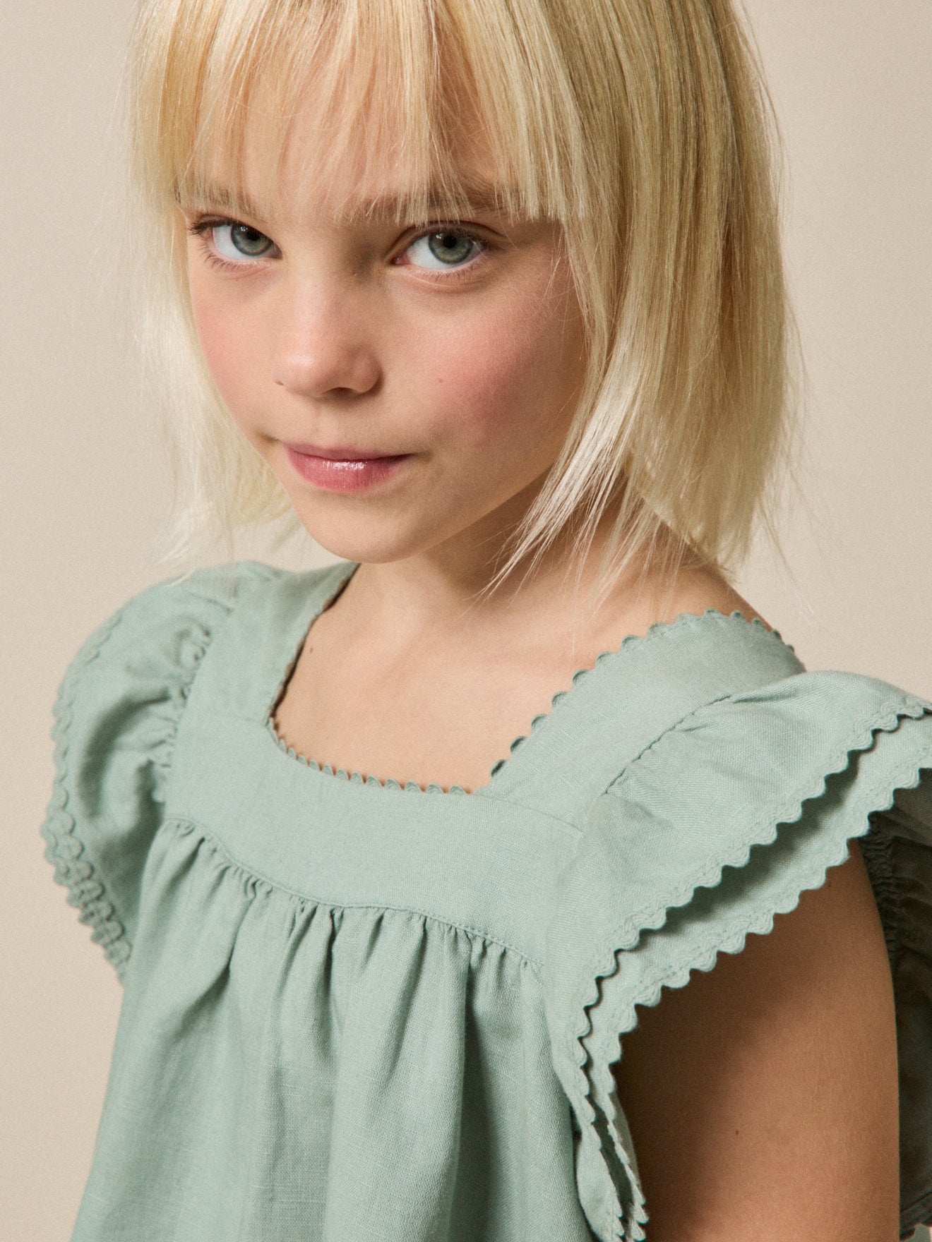 Girl's linen and cotton Clemence dress - Partywear and Bridal Collection