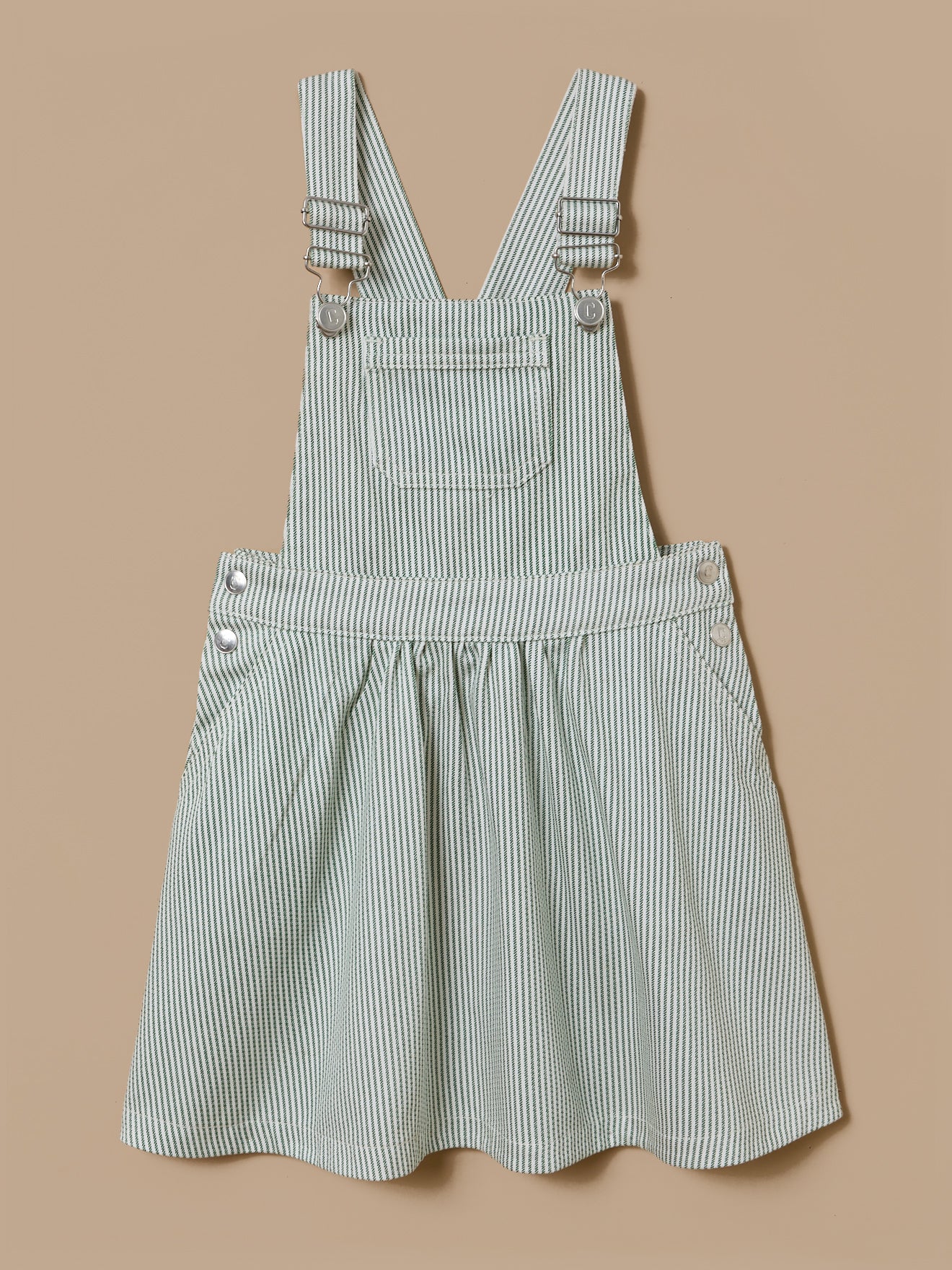 Robe salopette denim rayée Fille