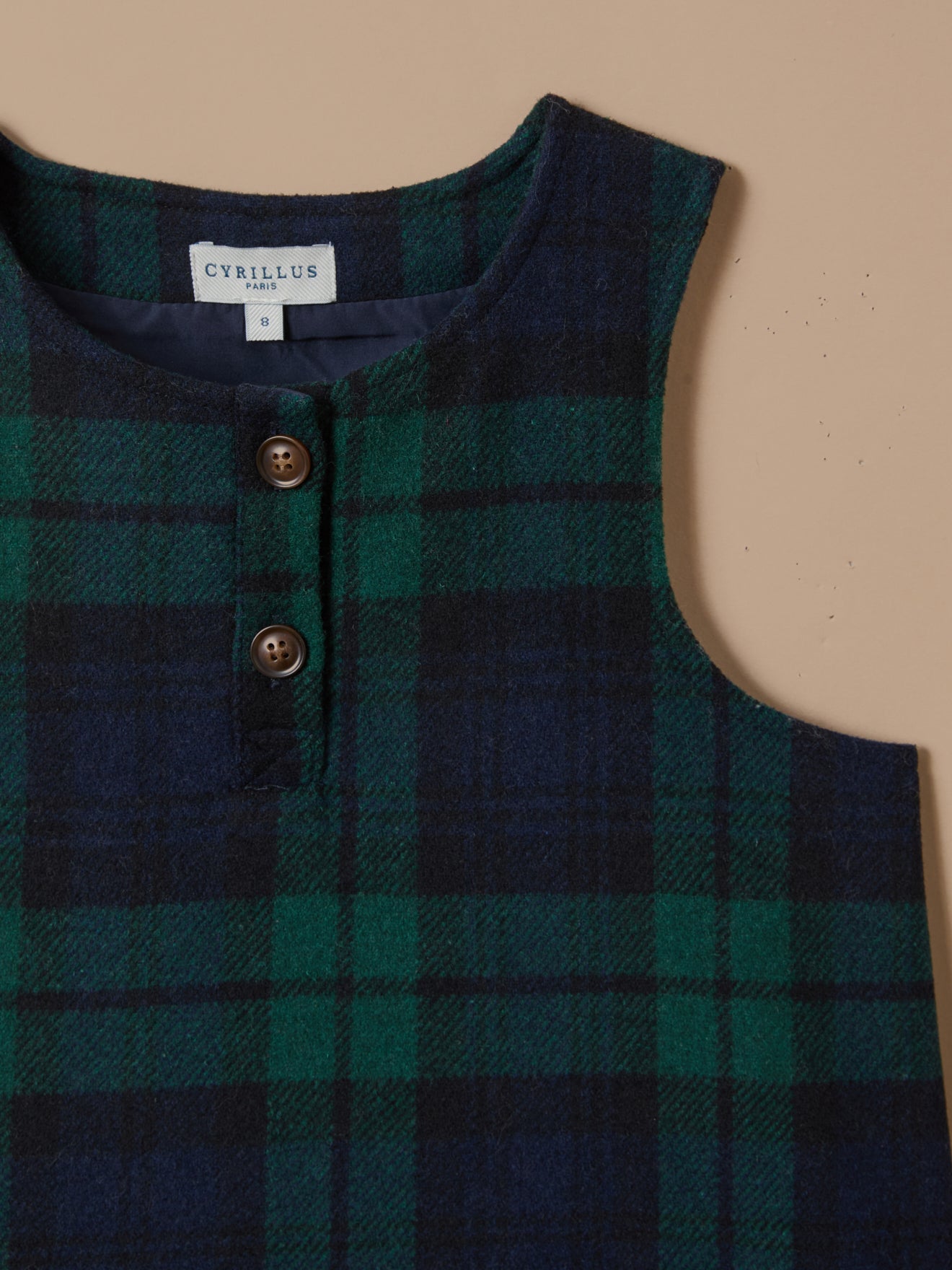 Girl's tartan-print sleeveless dress