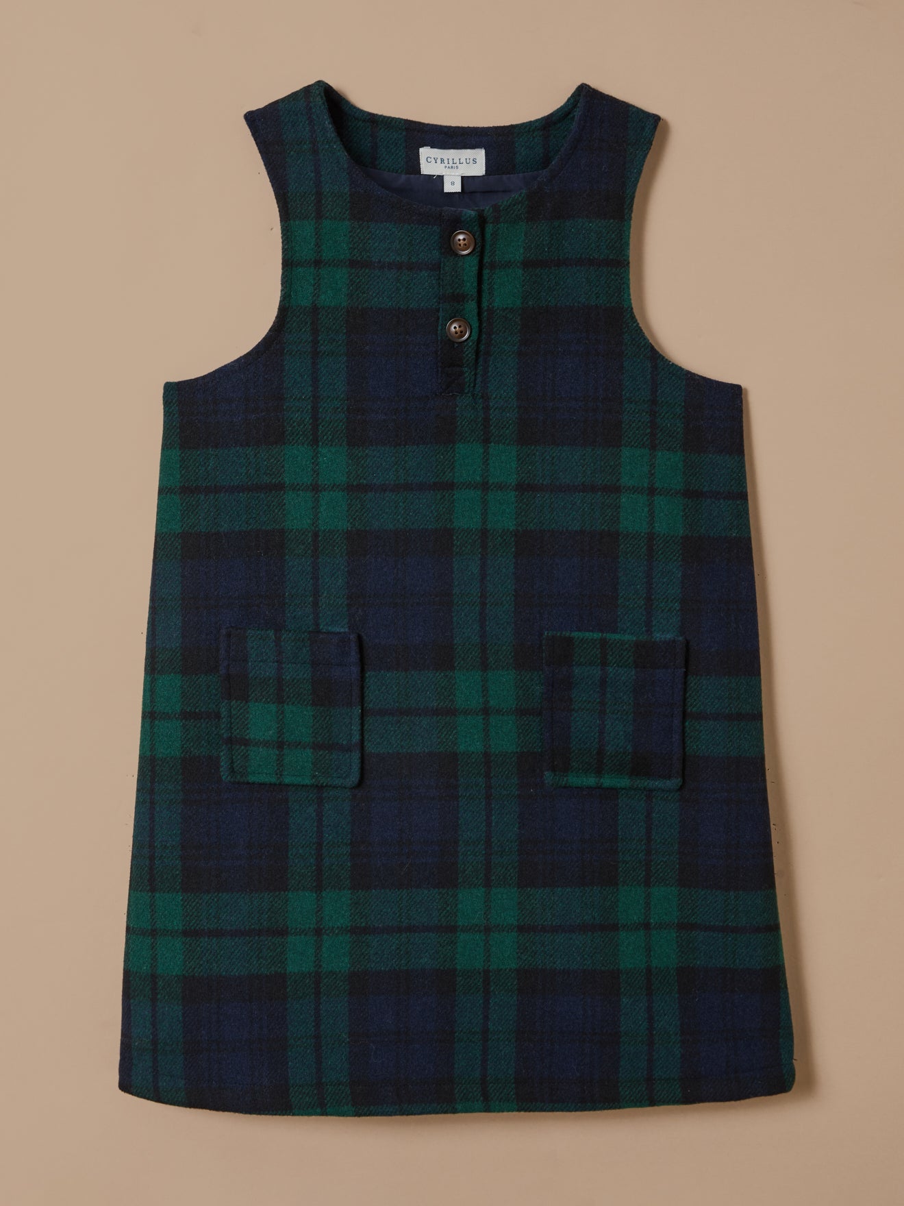 Girl's tartan-print sleeveless dress