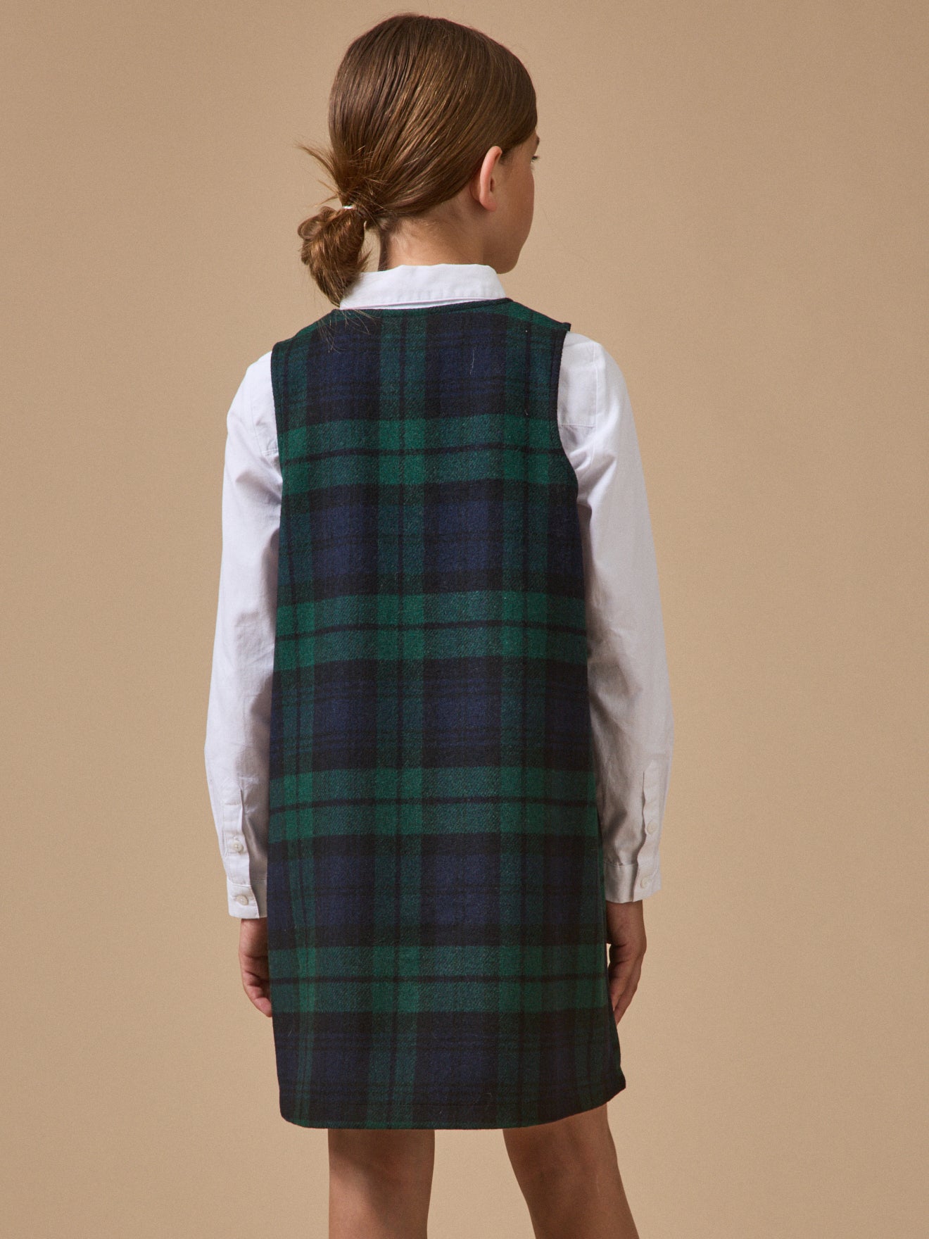 Girl's tartan-print sleeveless dress