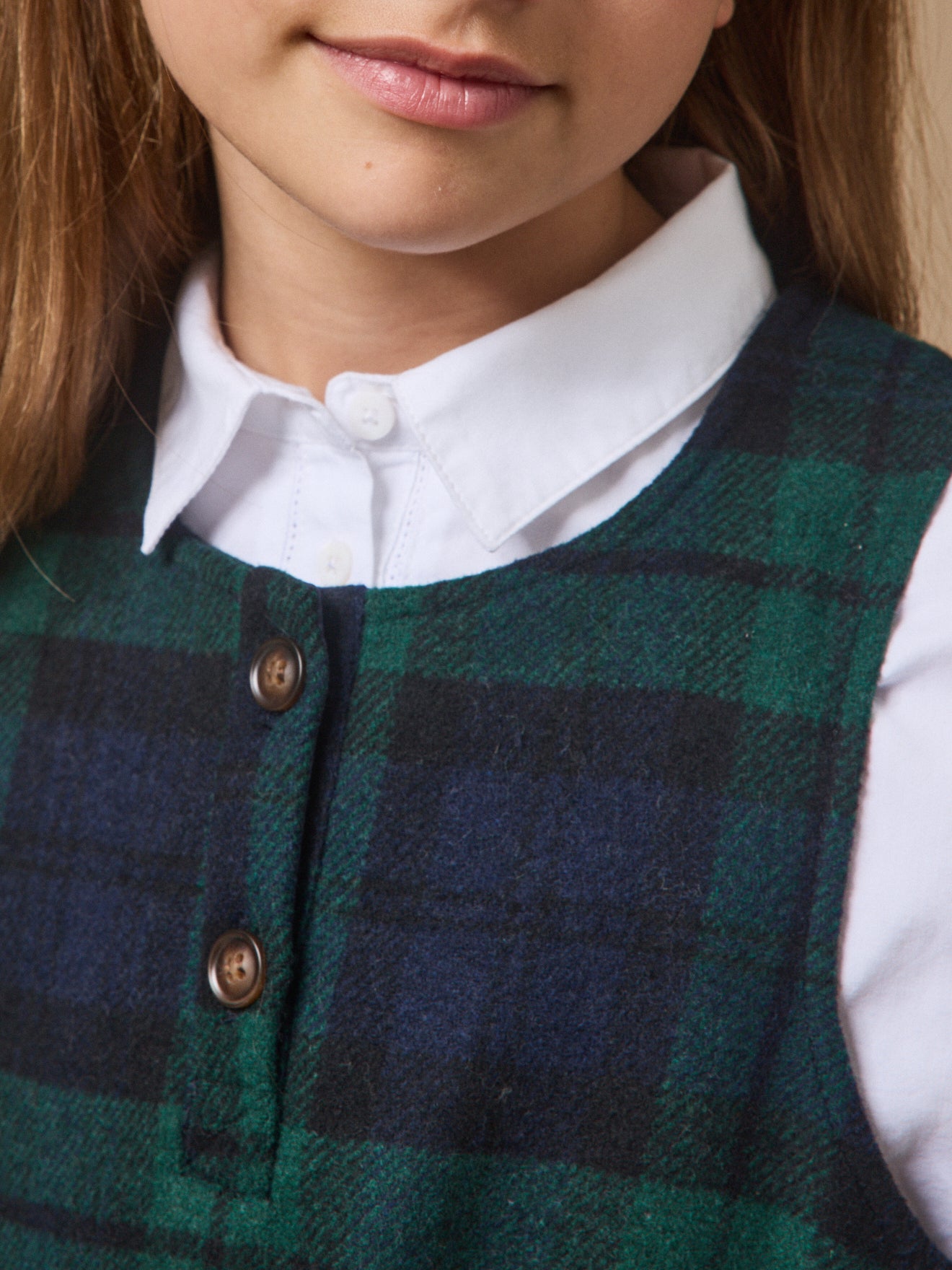 Girl's tartan-print sleeveless dress