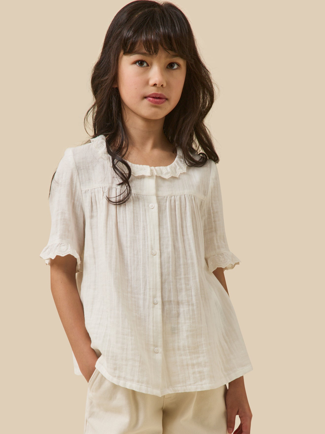 Chemise Fille en gaze - Coton biologique