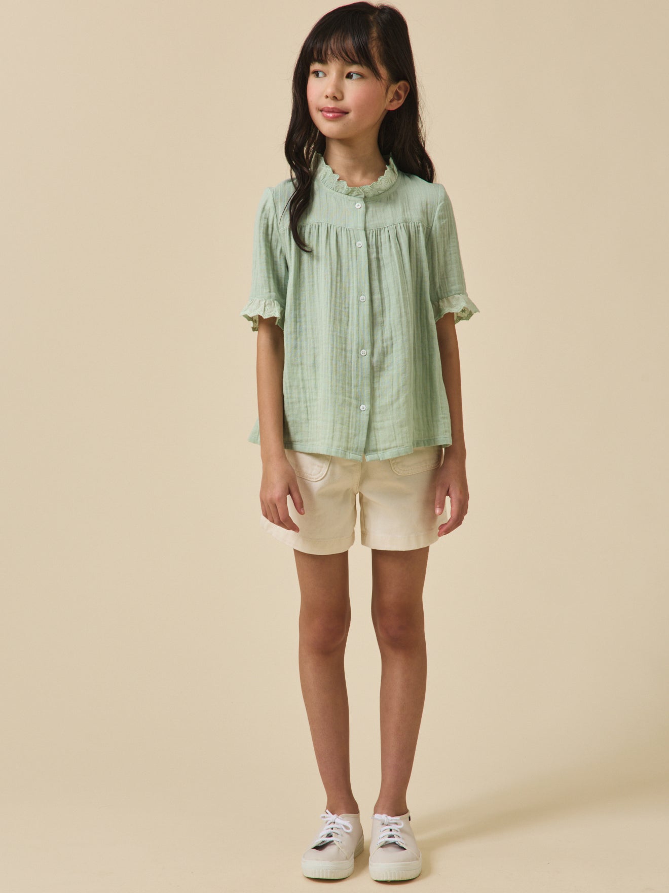 Girl's organic cotton cheesecloth shirt