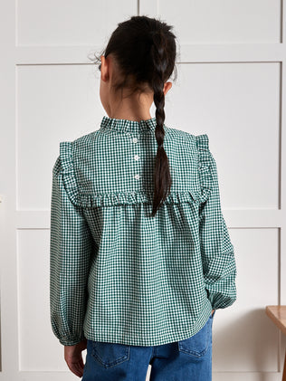 Girl's gingham check blouse