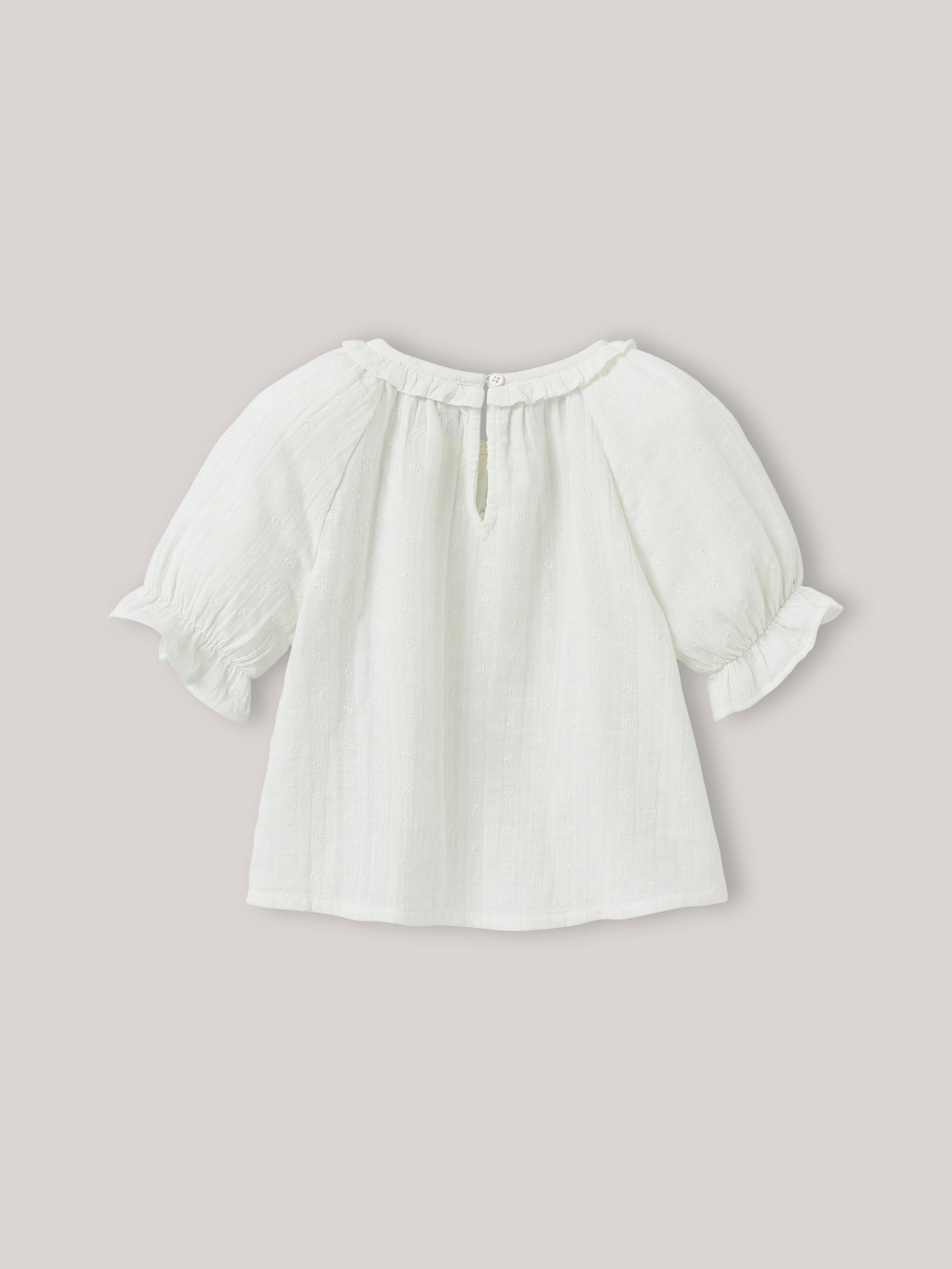Girl's cotton gauze broderie anglaise blouse