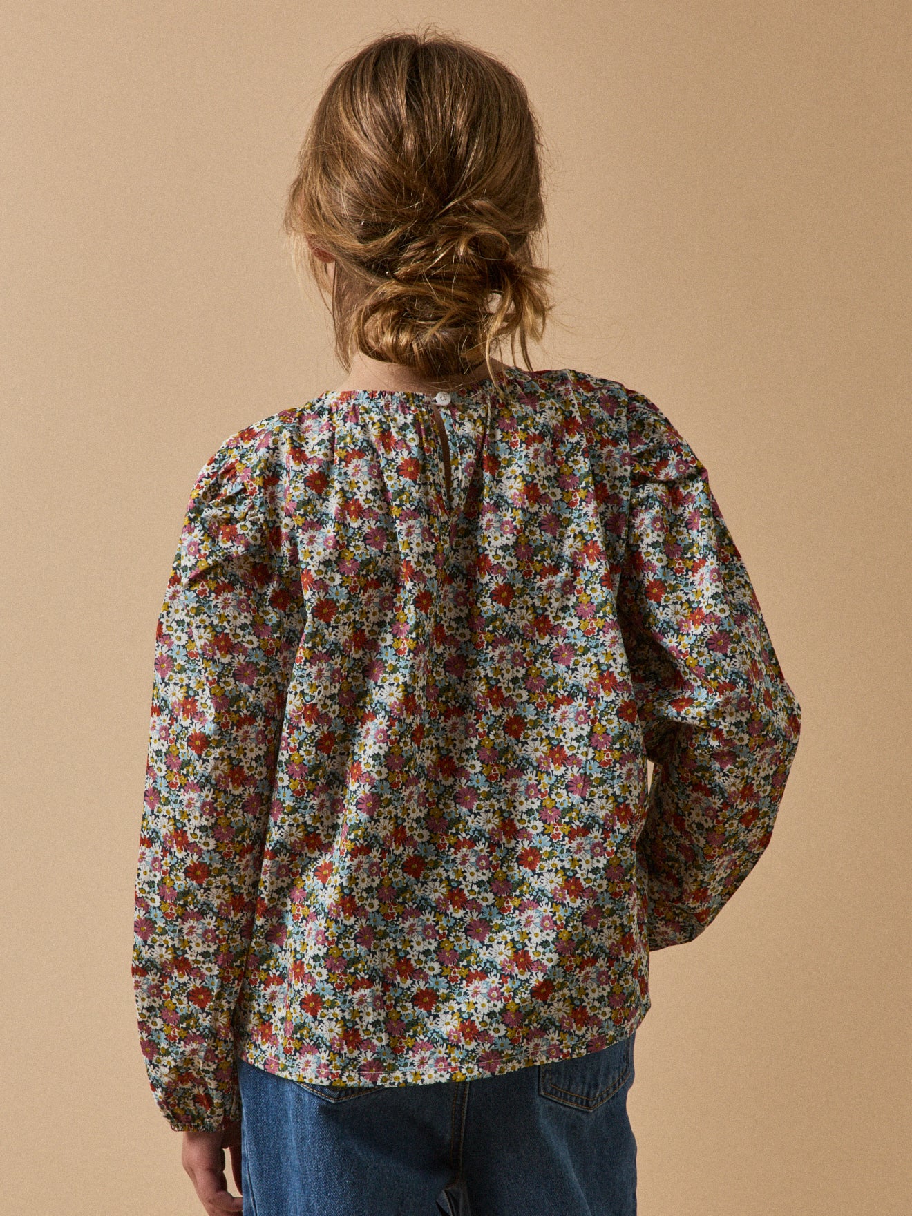 Girl's Libby-motif blouse made with Liberty fabric