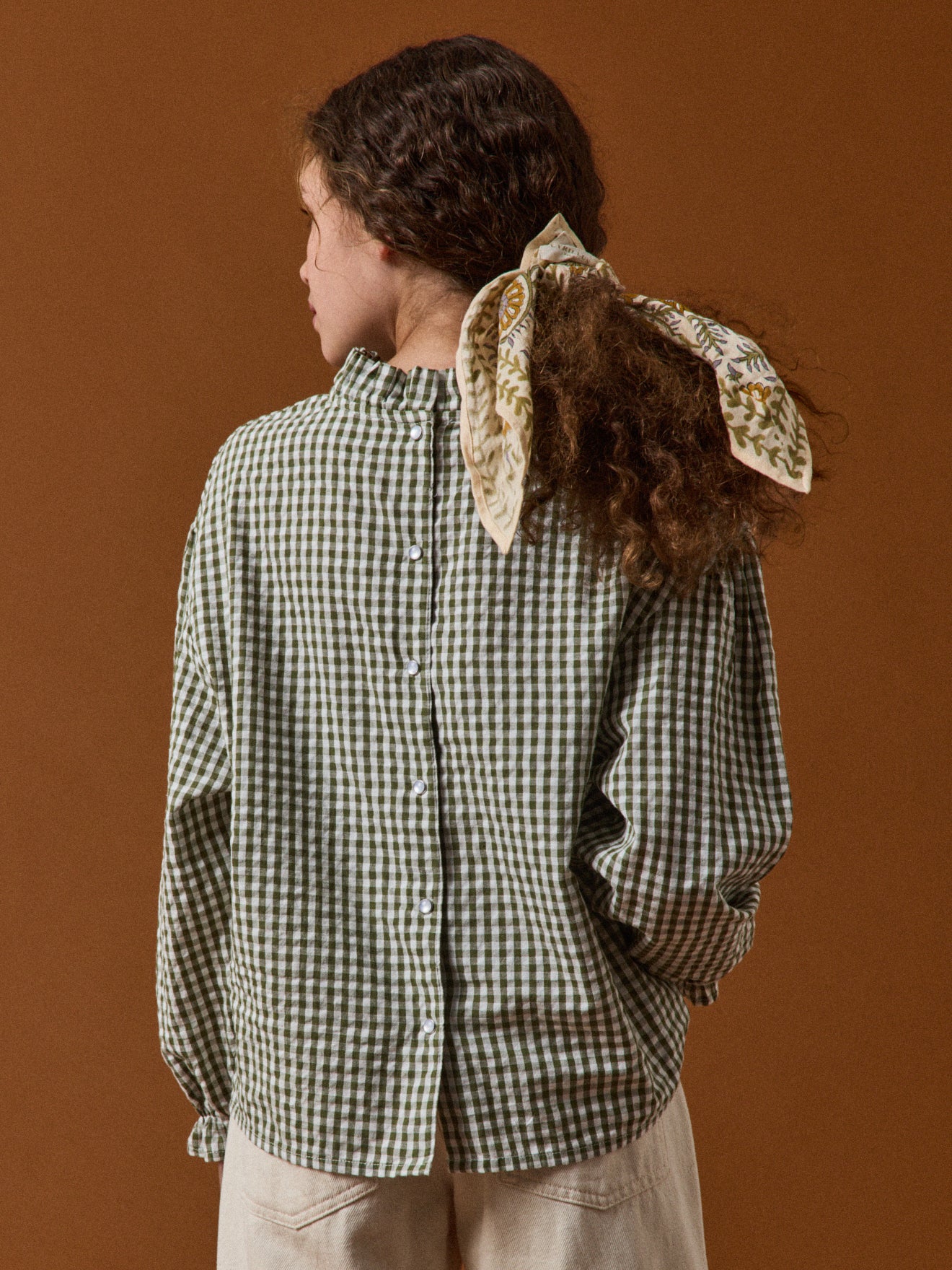 Girl's gingham check blouse - Cyrillus x Apaches Collections