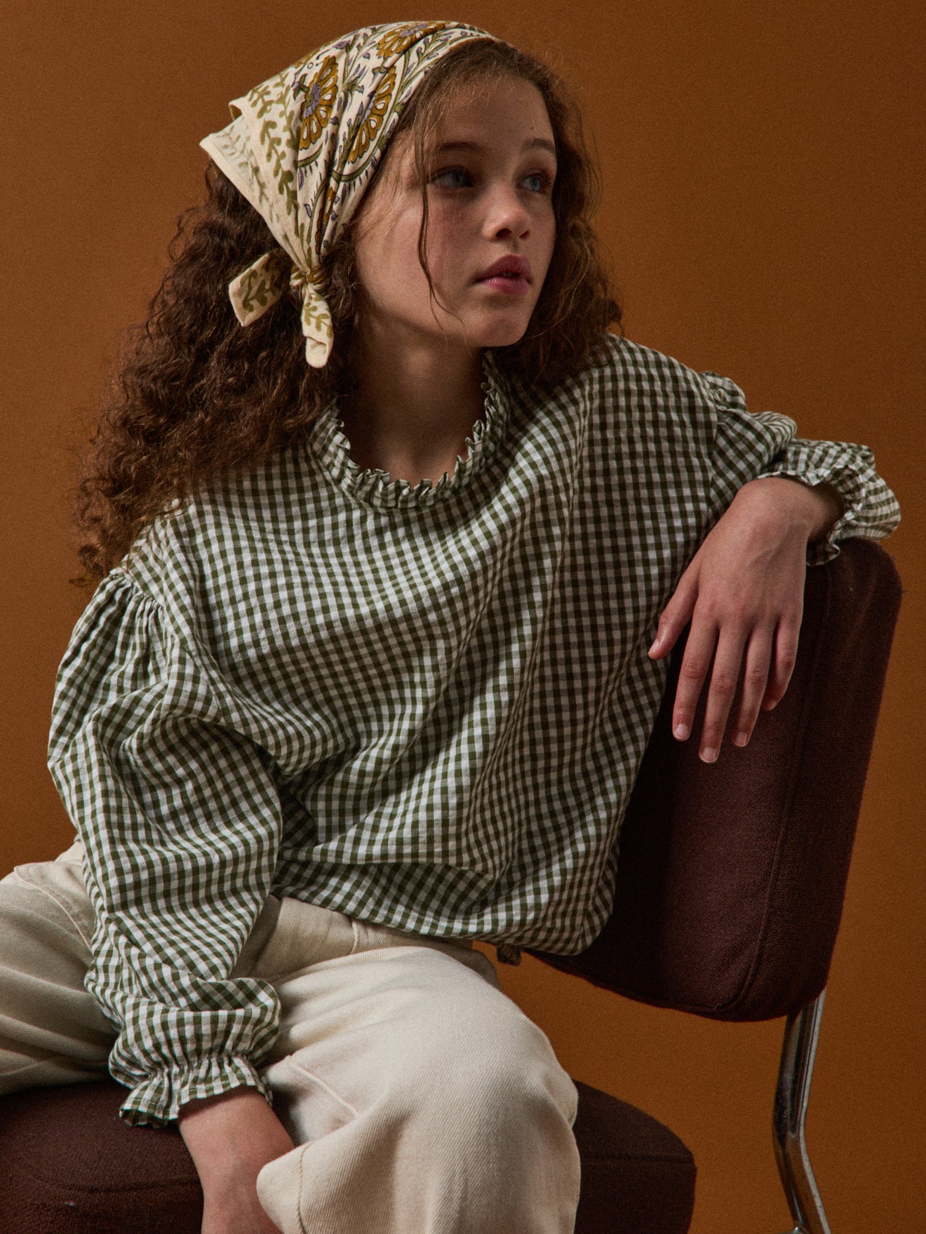 Girl's gingham check blouse - Cyrillus x Apaches Collections