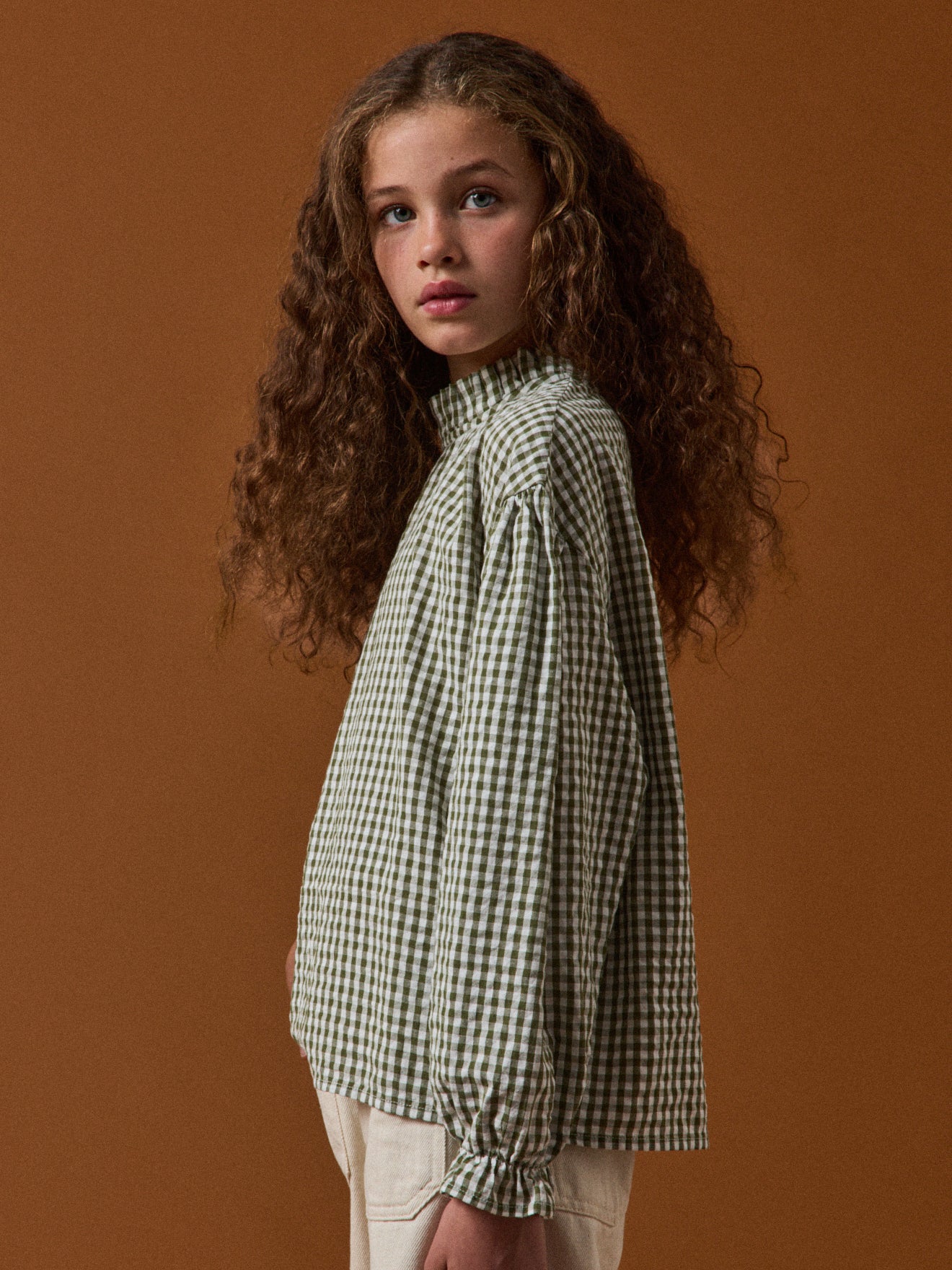 Girl's gingham check blouse - Cyrillus x Apaches Collections