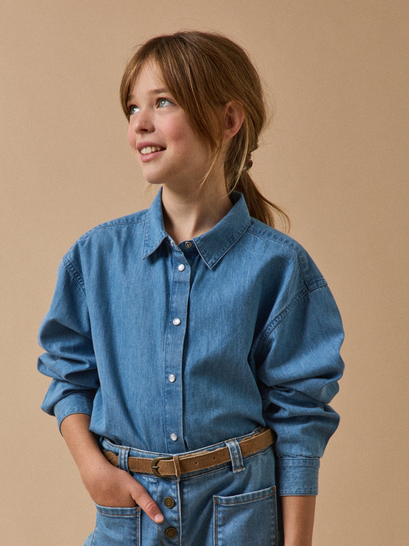 Girl's lightweight denim shirt