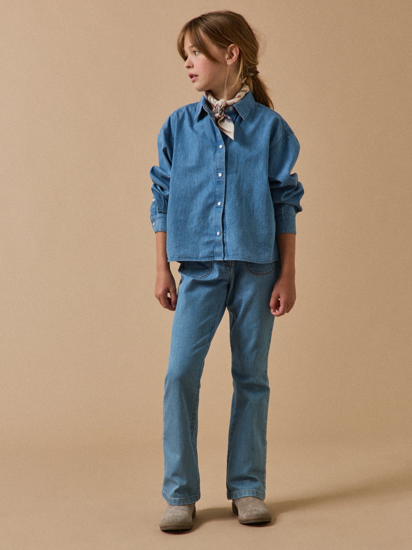 Girl's lightweight denim shirt