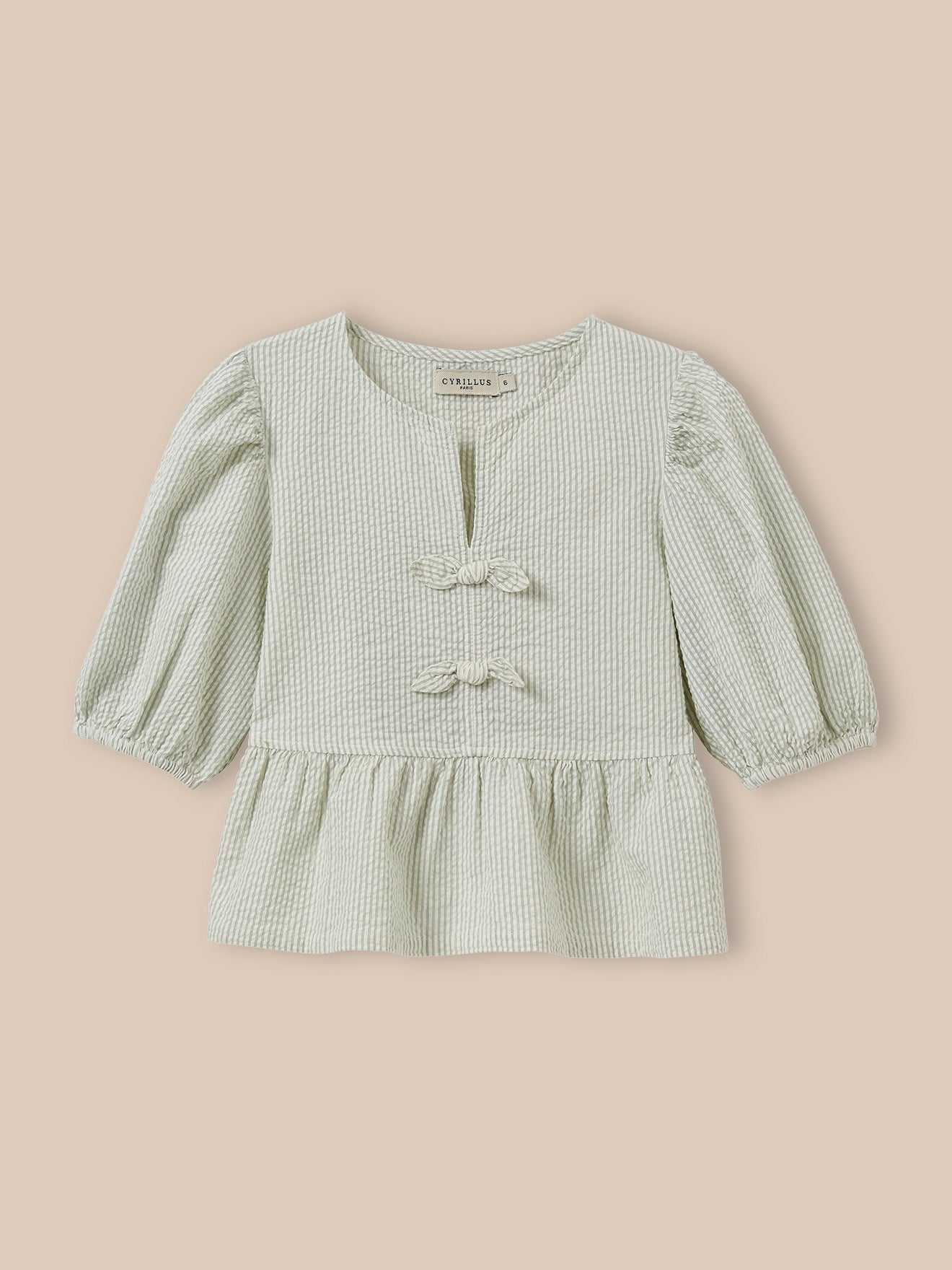 Blouse rayée en seersucker Fille