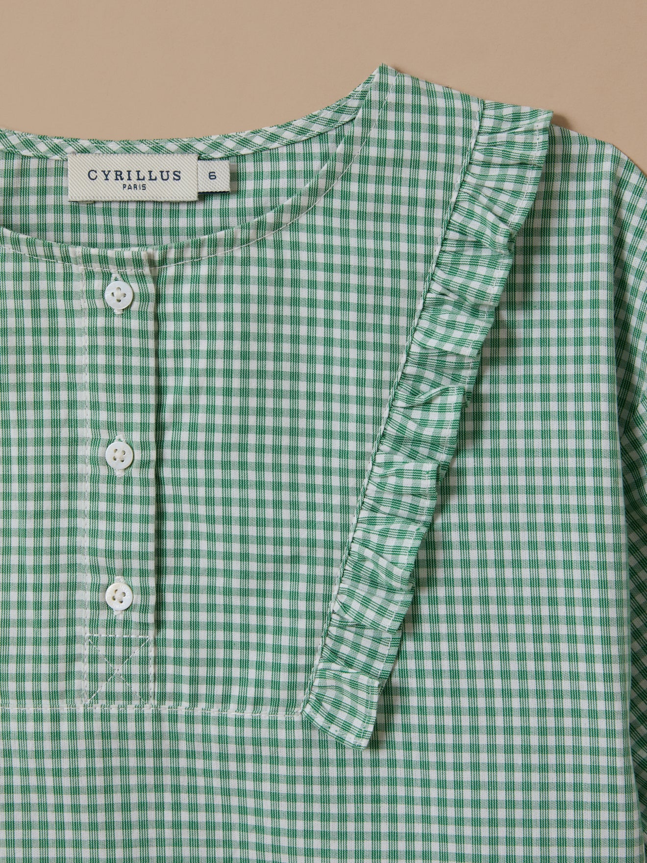 Girl's gingham check print blouse