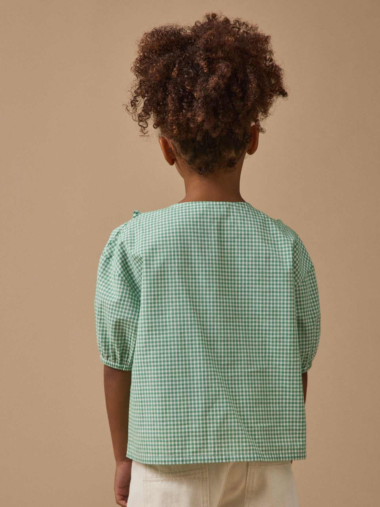 Girl's gingham check print blouse
