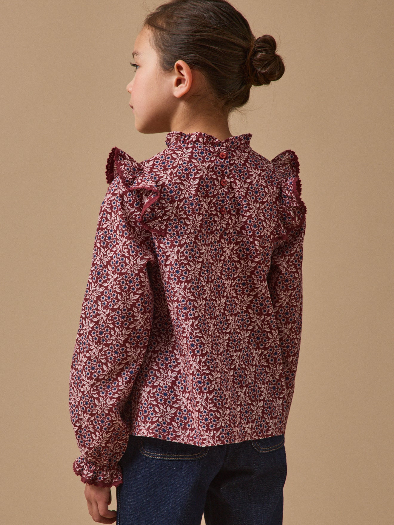 Girl's Ophelia-print blouse