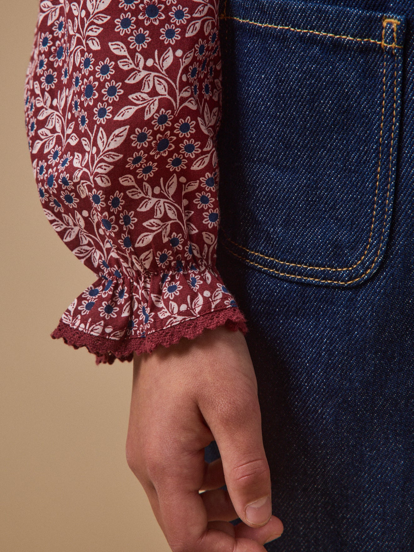 Girl's Ophelia-print blouse