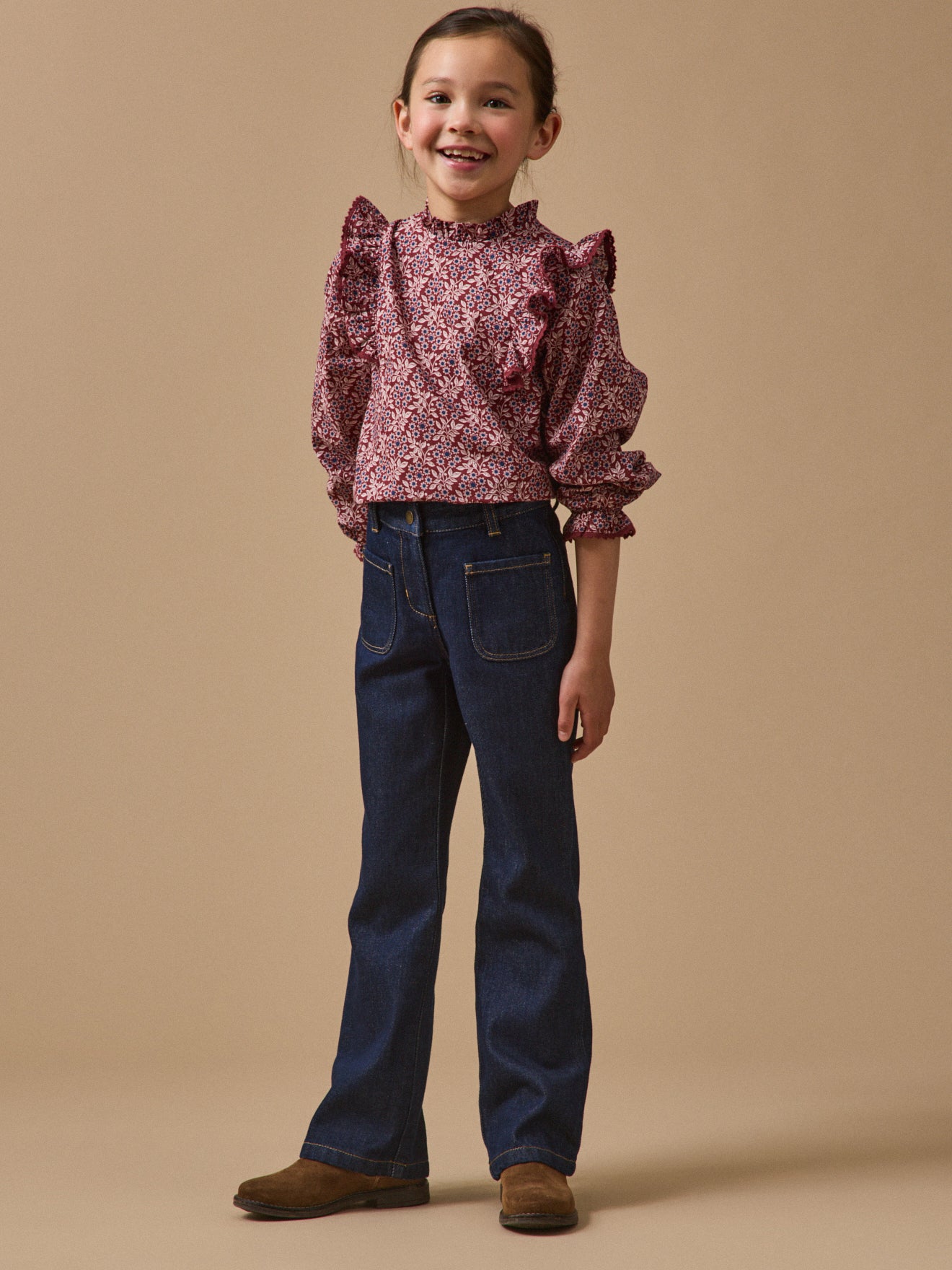 Girl's Ophelia-print blouse