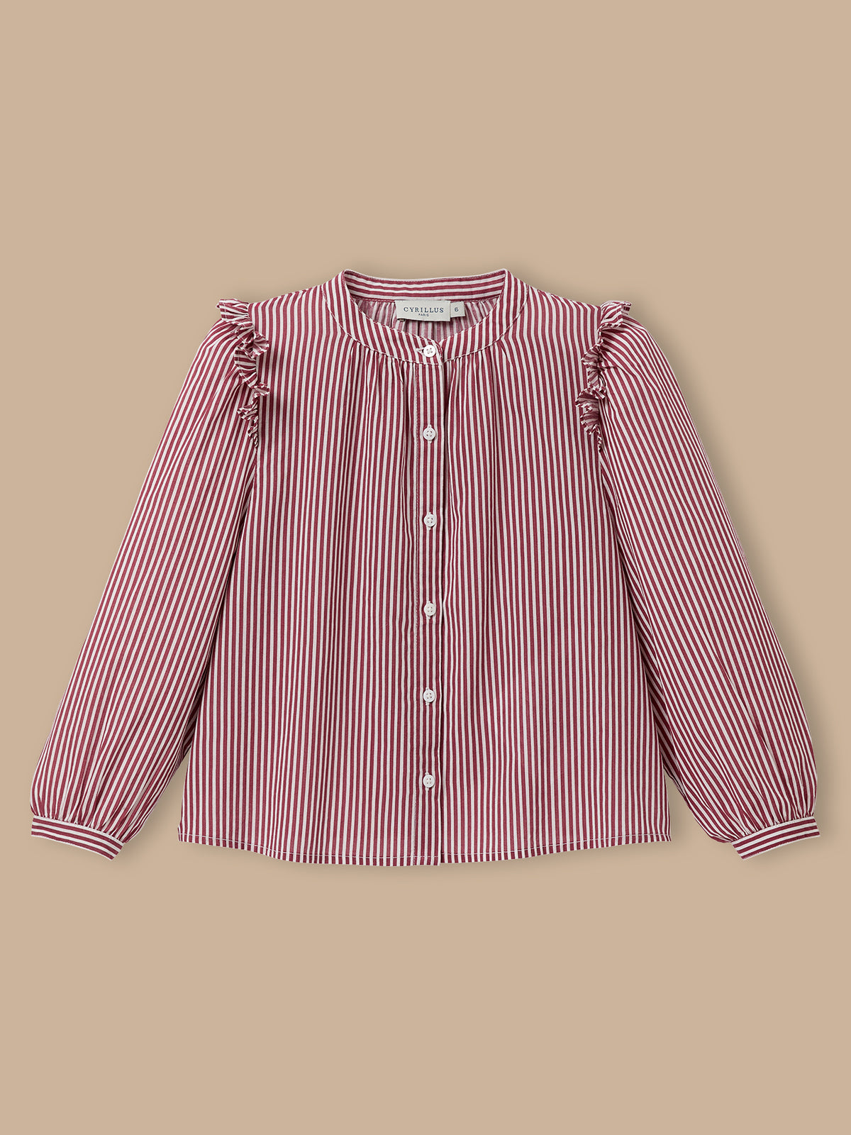 Chemise rayée volantée Fille