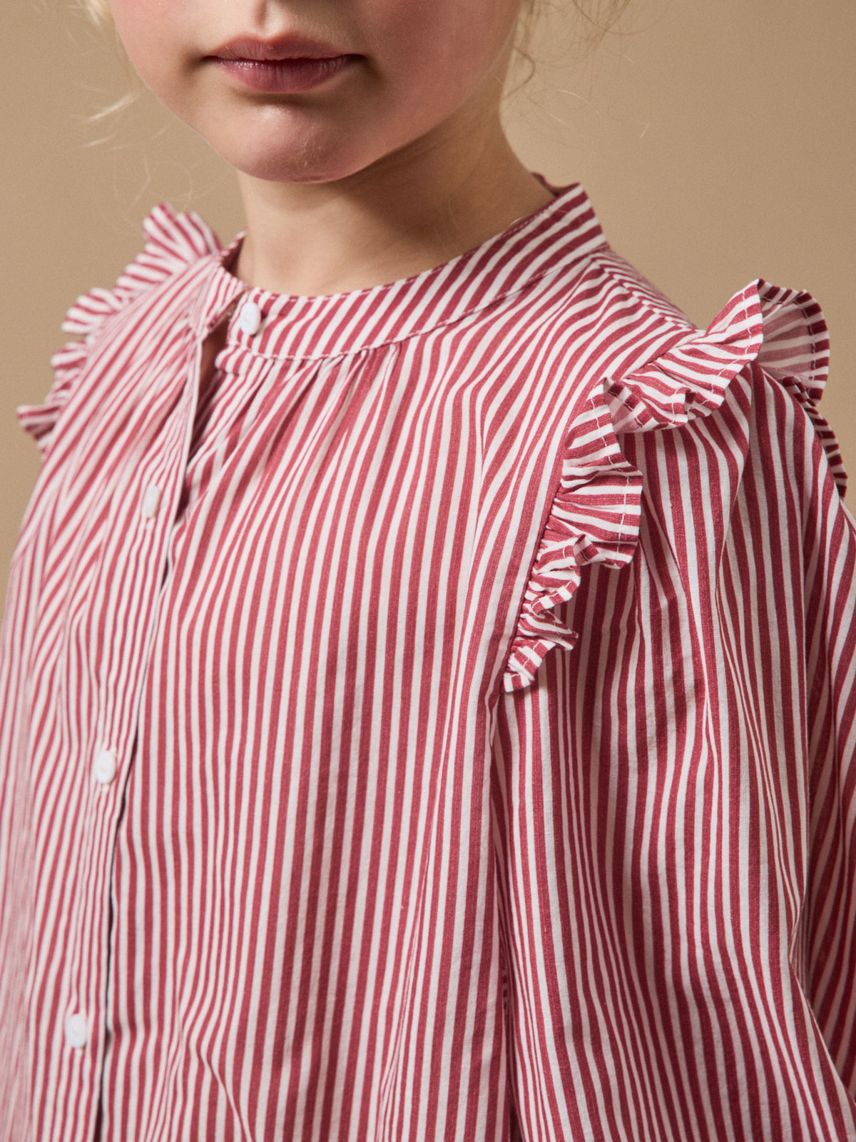 Chemise rayée volantée Fille