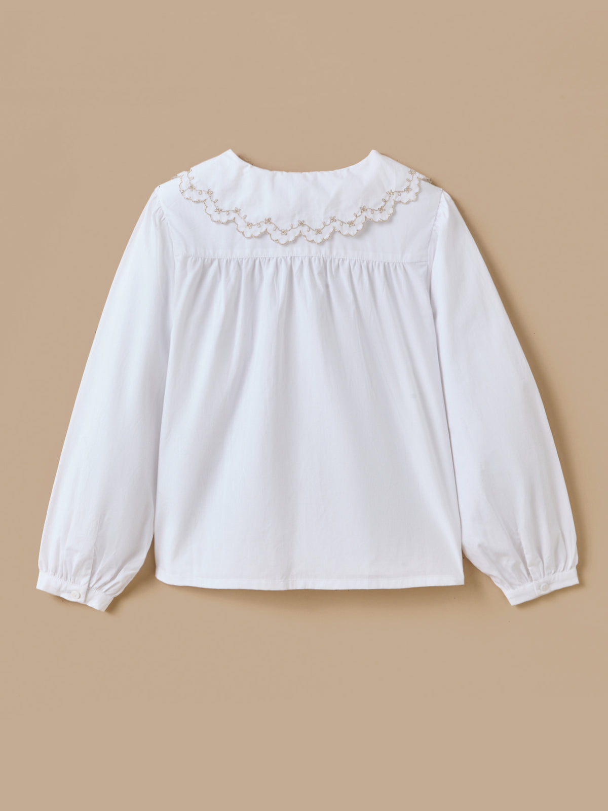 Girl's shirt with large, embroidered collar