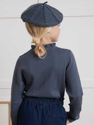 Girl's cotton and cashmere sweater