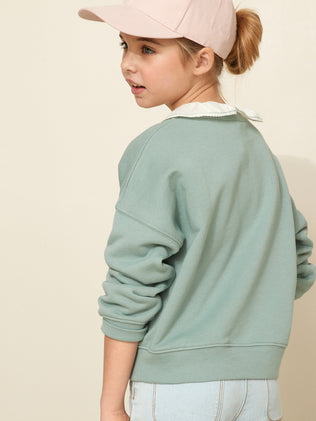 Girl's organic cotton sweatshirt, trim made with Liberty fabric